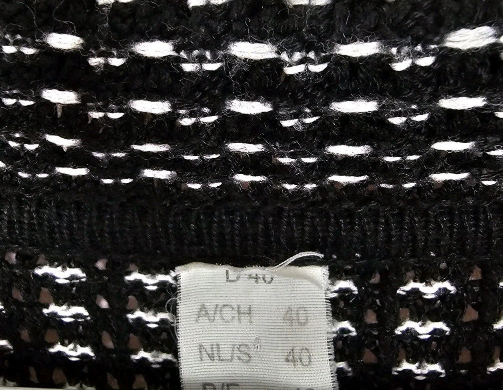 EK8430 Damen Strickjacke, schwarz-weiß, Gr.402