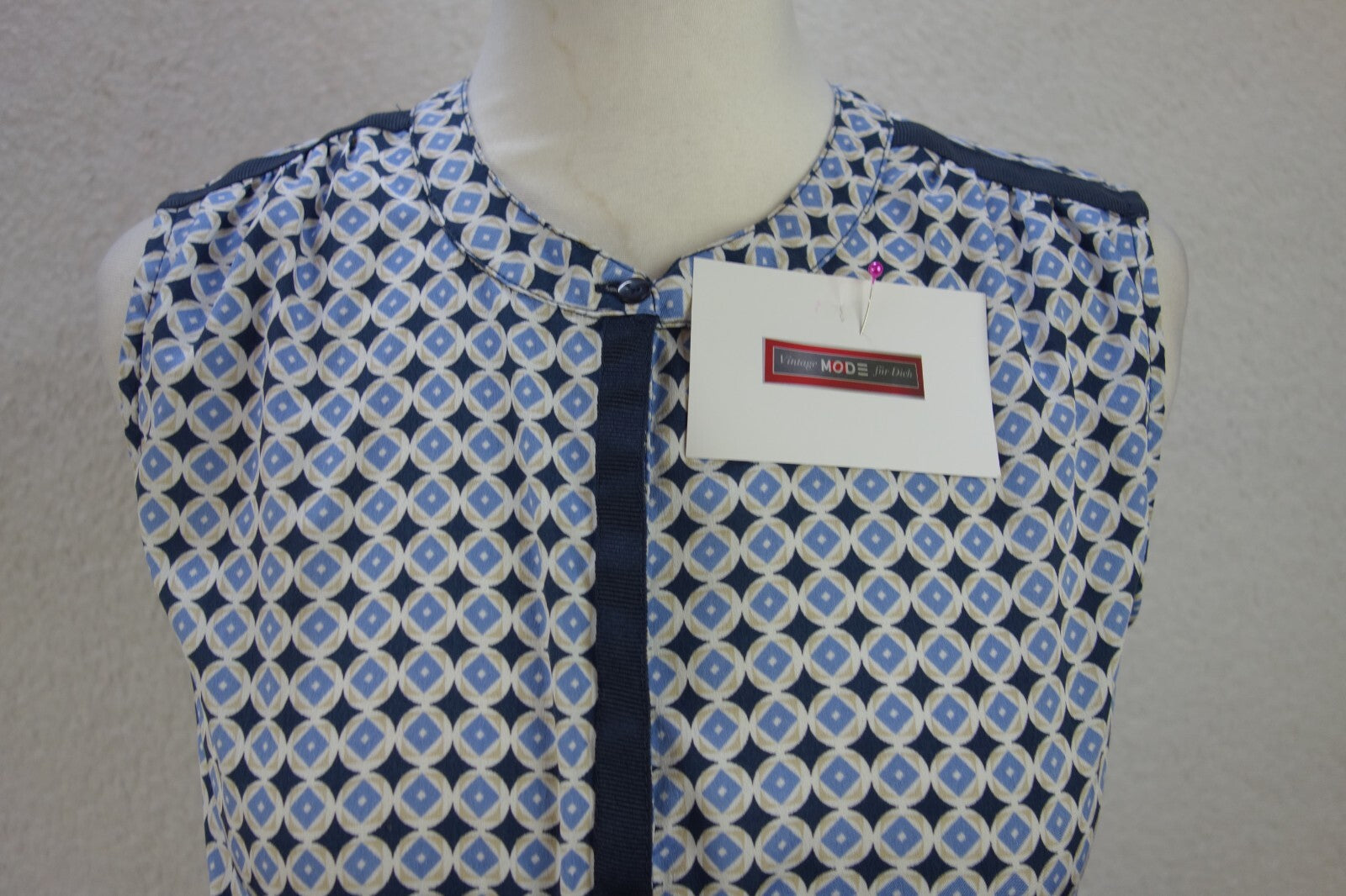 EK4077 Damen Bluse von Tchibo, blau gemustert, Gr. 36/381