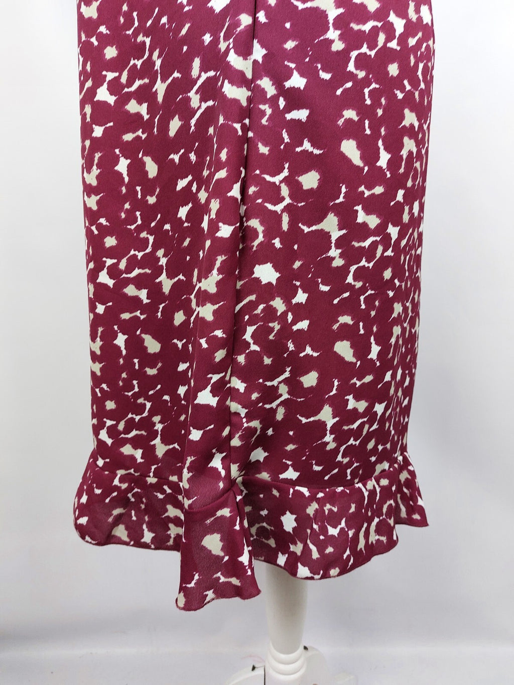 EK0924 Damen Kleid, weinrot/weiß, Gr. L5