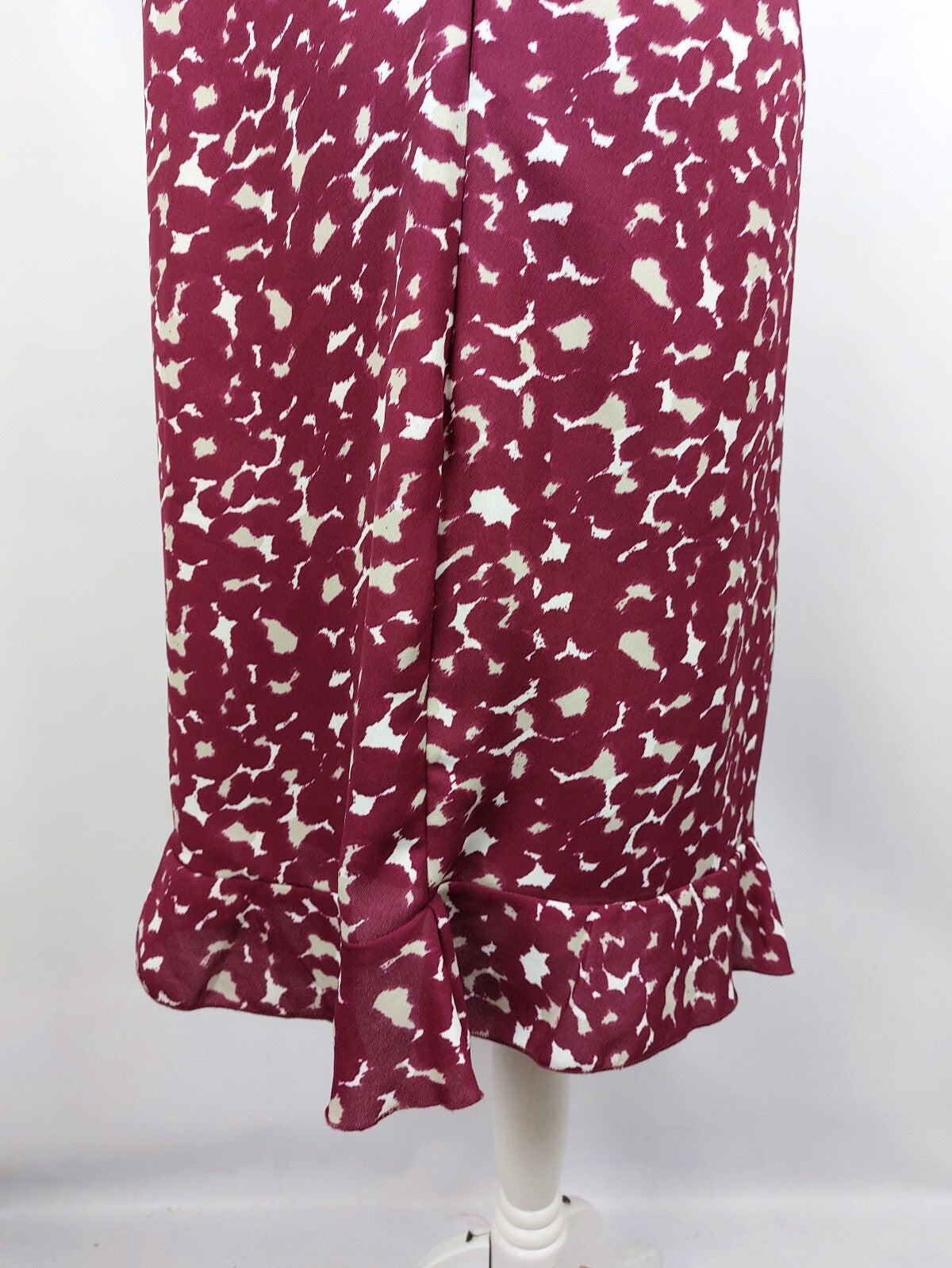 EK0924 Damen Kleid, weinrot/weiß, Gr. L5