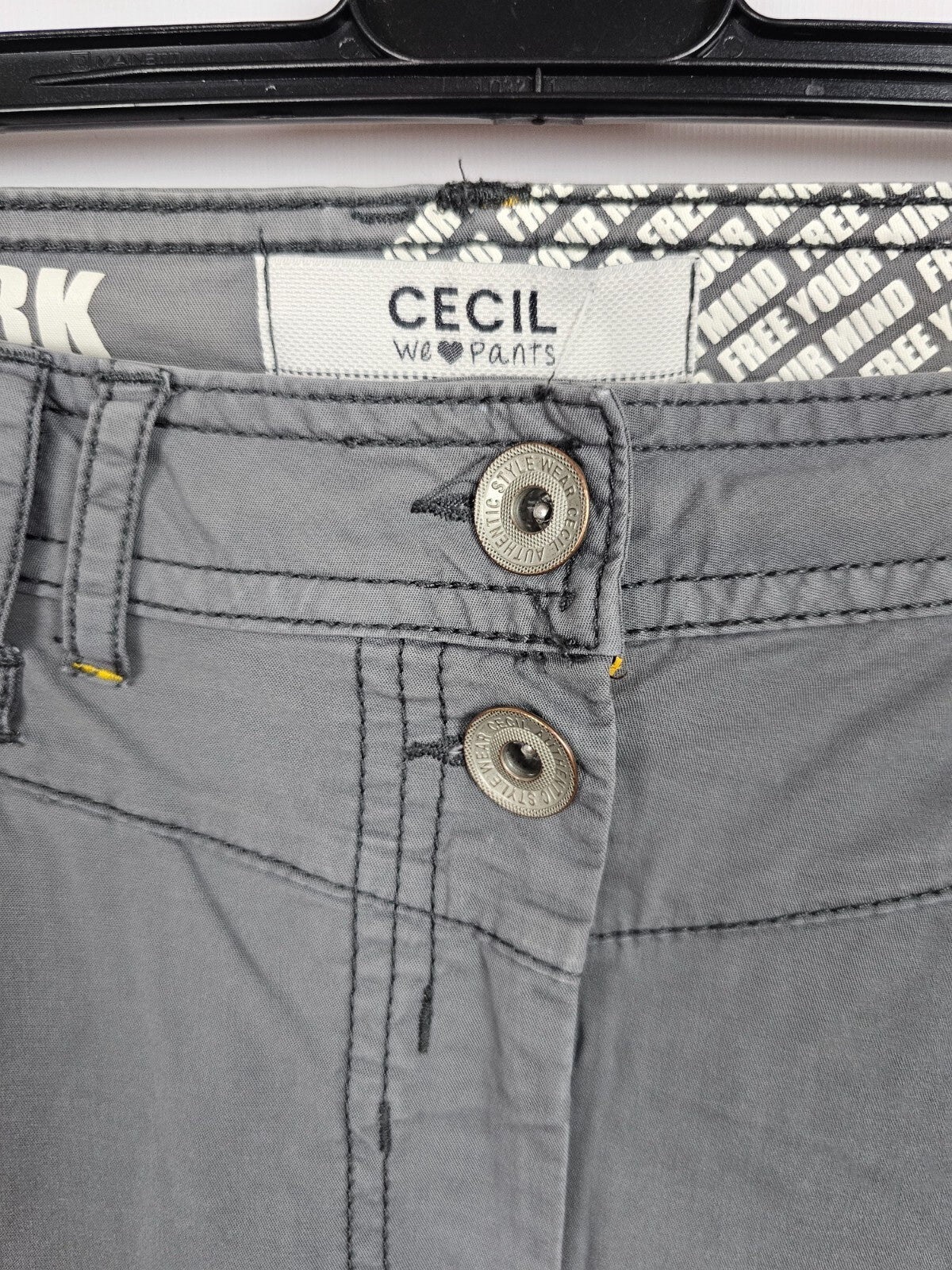 EK5687 Damen  Capri Hose von Cecil, grau, Gr. W343