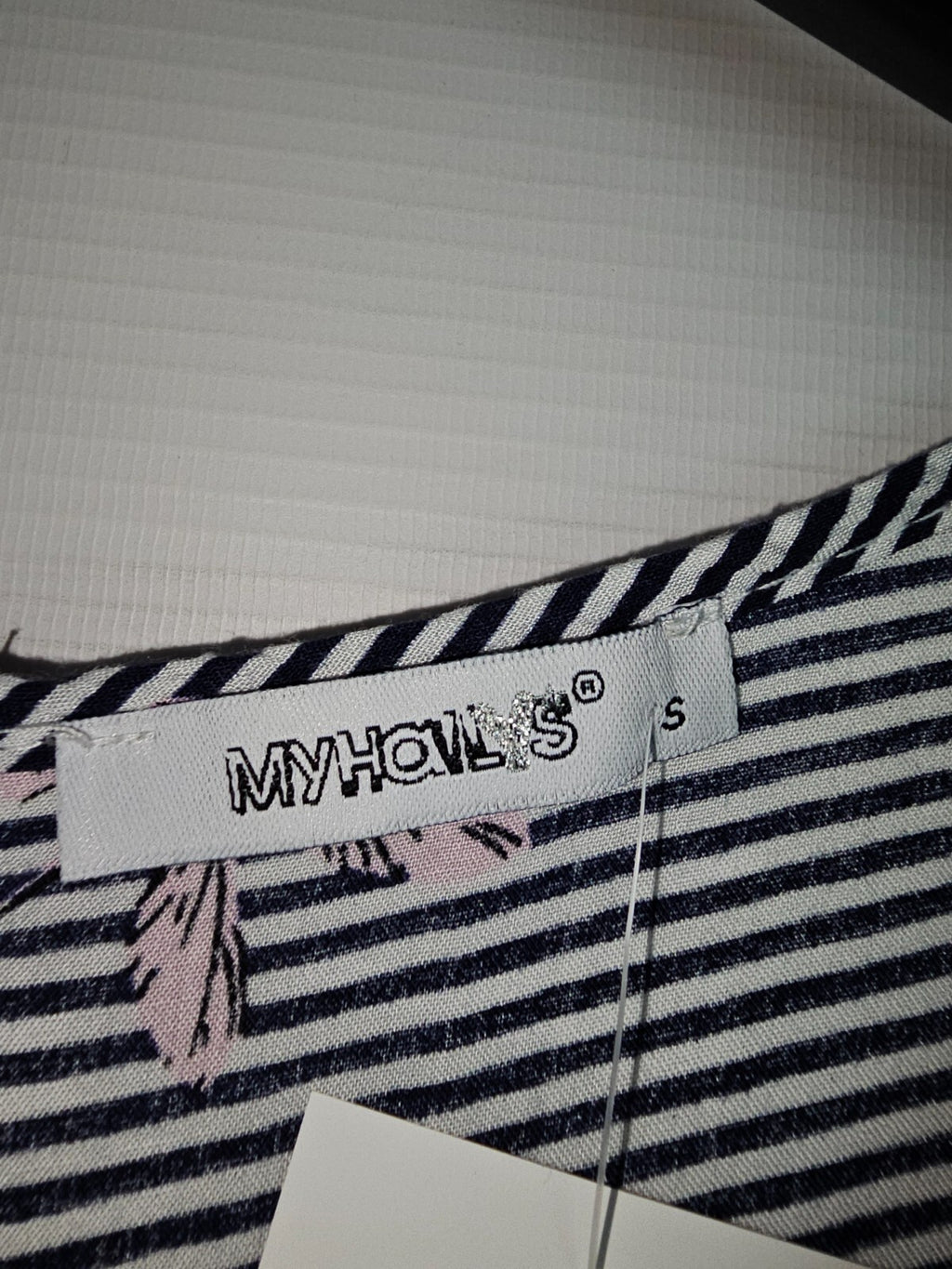 EK6160 Damen Bluse von MyHailys, blau-weiß-rosa, Gr.S2
