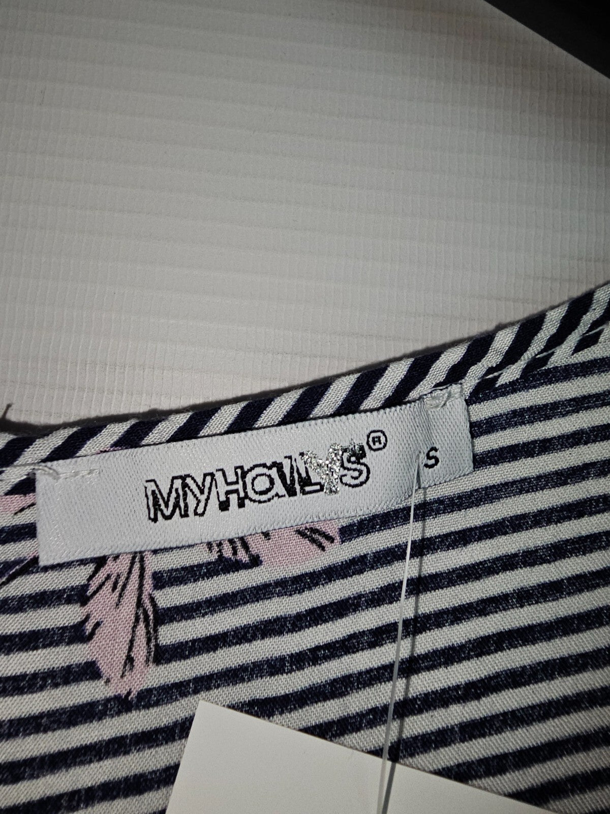 EK6160 Damen Bluse von MyHailys, blau-weiß-rosa, Gr.S2