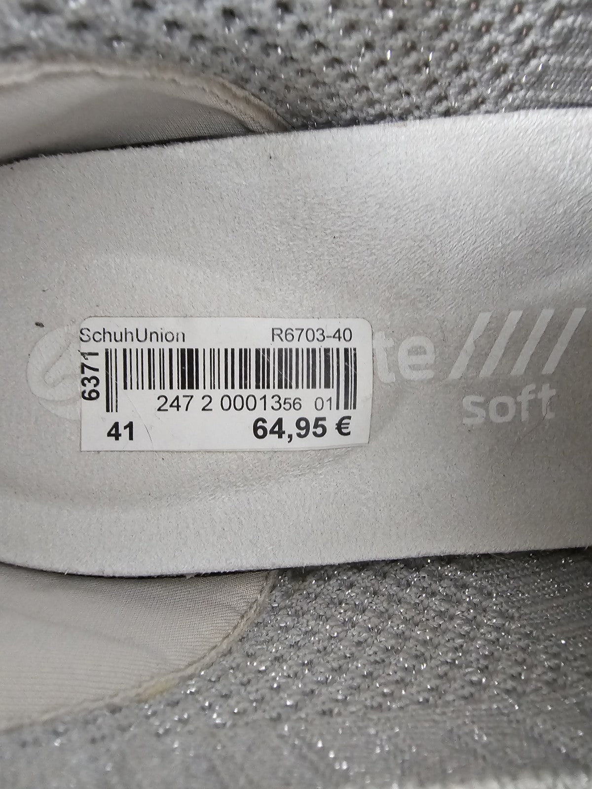 ES845 Damen Sneaker von Schuhunion, Grau, Gr. 414