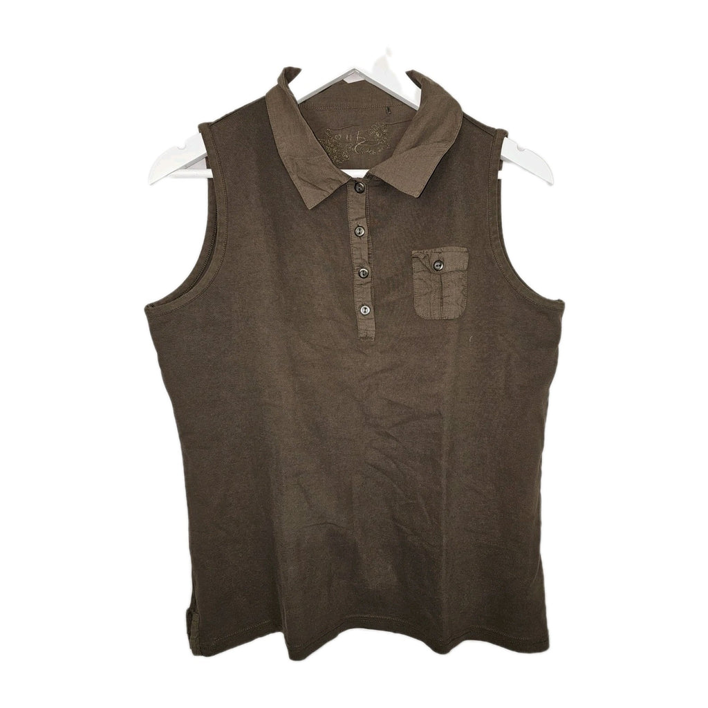 EK11089 Damen Trägerloses Poloshirt von Oui, Braun, Gr. M0
