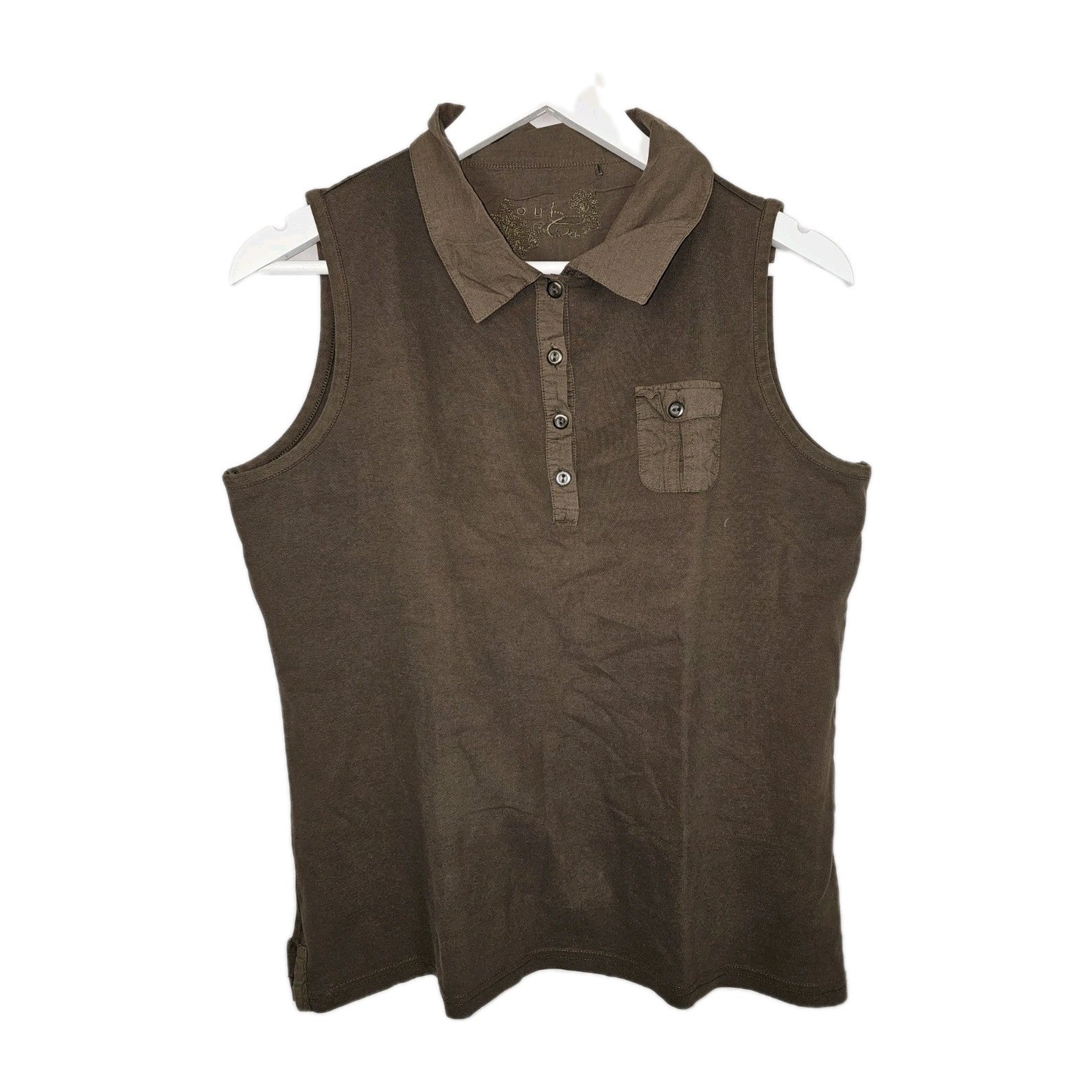 EK11089 Damen Trägerloses Poloshirt von Oui, Braun, Gr. M0