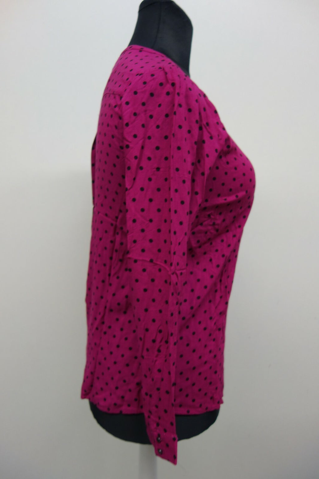 EK1446 Damen Bluse von Transa, pink mit Punkten, Gr. M3