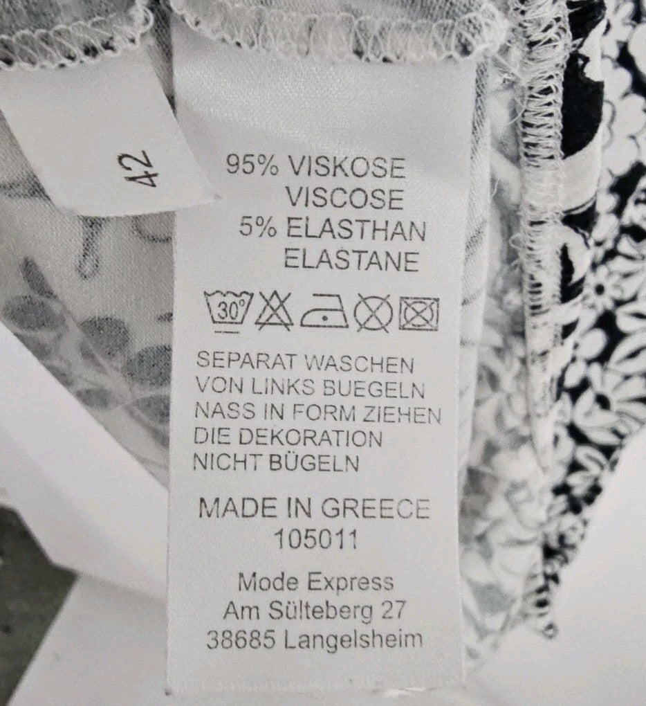 EK9536 Damen Bluse von MD Style, Schwarz/Weiß, Gr. 423