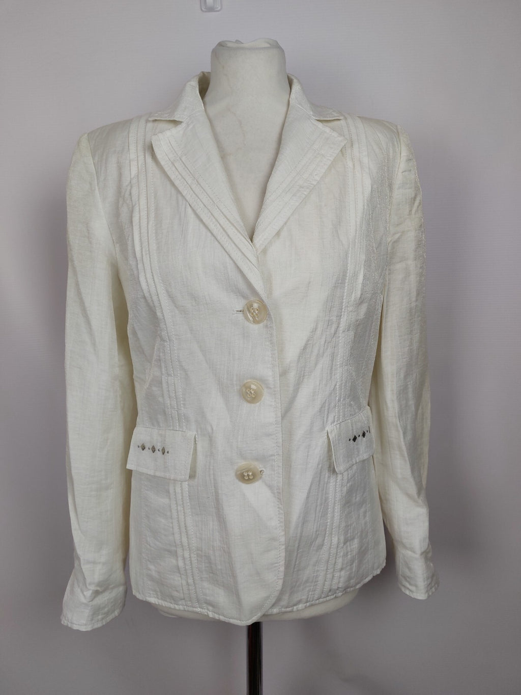 EK4980 Damen Blazer von Bexleys, glitzernd weiß, Gr. 380