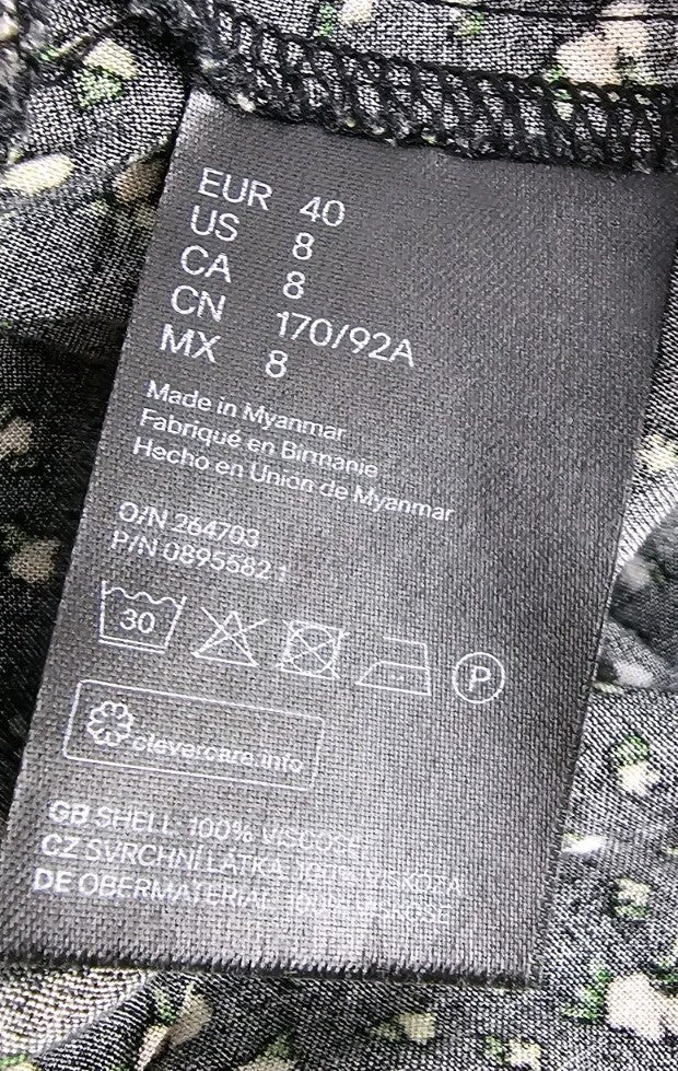 EK10254 Damen Jumpsuit von Divided H&M, schwarz mit Blumenmuster, Gr.403