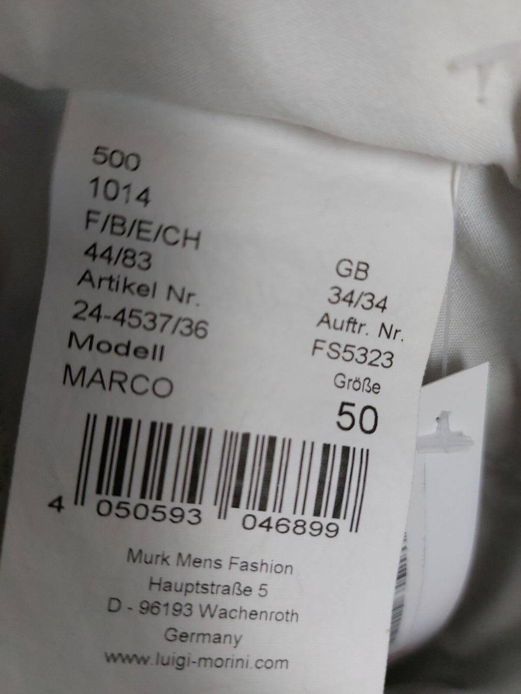 EK0729 Herren Hose von Marcello Marabotti, grau, Gr. 5010