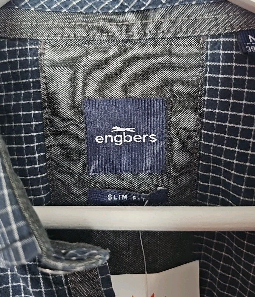 EK9212 Herrenhemd Engbers Gr.M Blau Karriert1