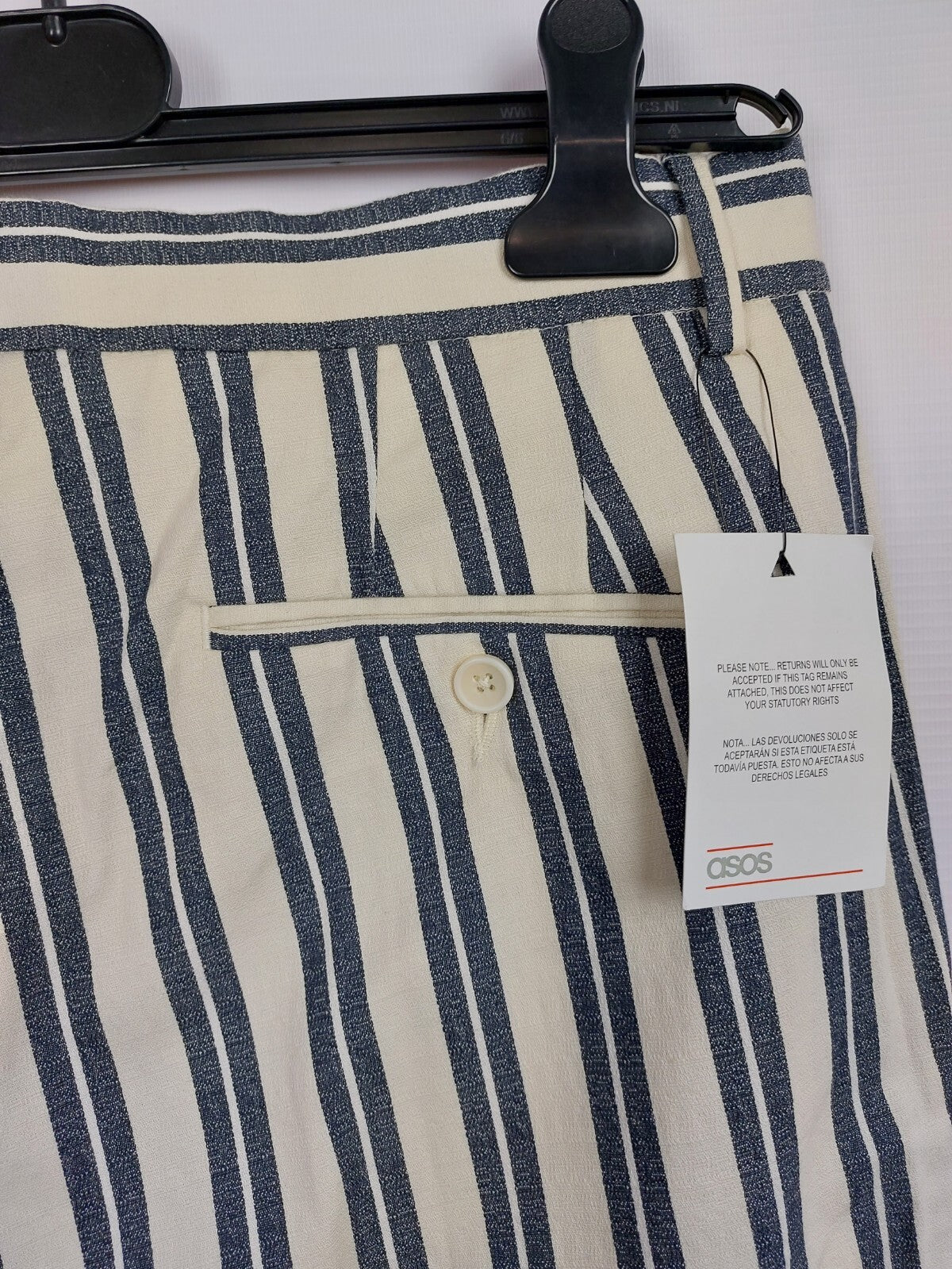 EK1242 Damen Hose von Asos, blau-weiß, Gr.32/326