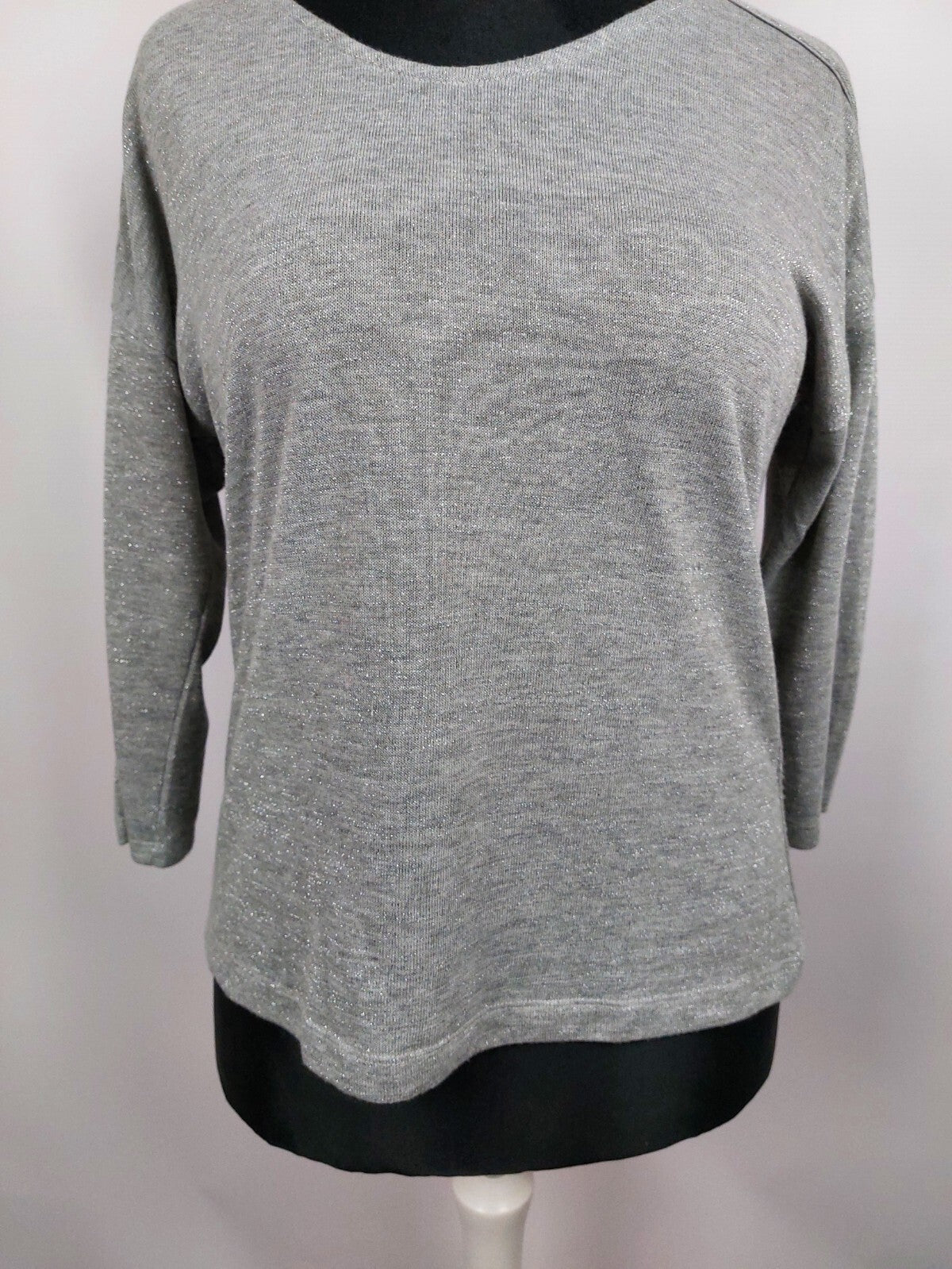 EK5020 Damen Shirt von s.Oliver, grau glitzernd, Gr. 402
