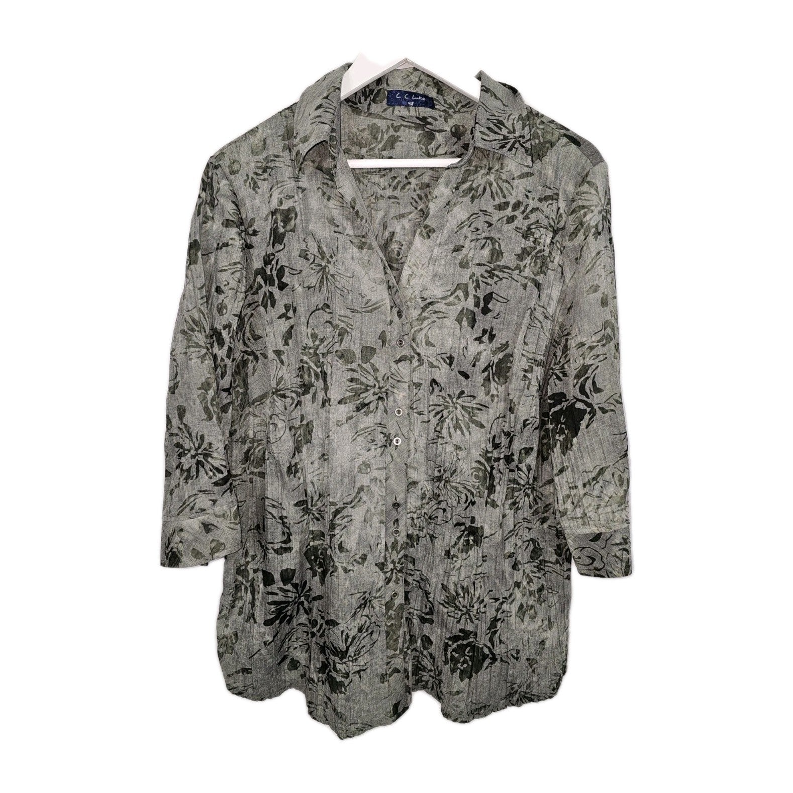 EK10507 Damen Bluse von L.L.Luke, grau, Gr.480