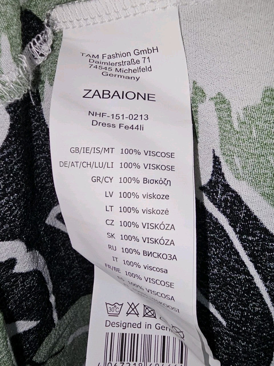 EK9916 Damen Kleid von Zabaione, grün-weiß-schwarz, Gr.XS5