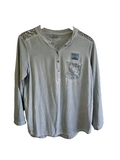EK 2988 Damen Shirt/Bluse mit Glitzer und Spitze  Grau Boho Gr 42 wie neu0