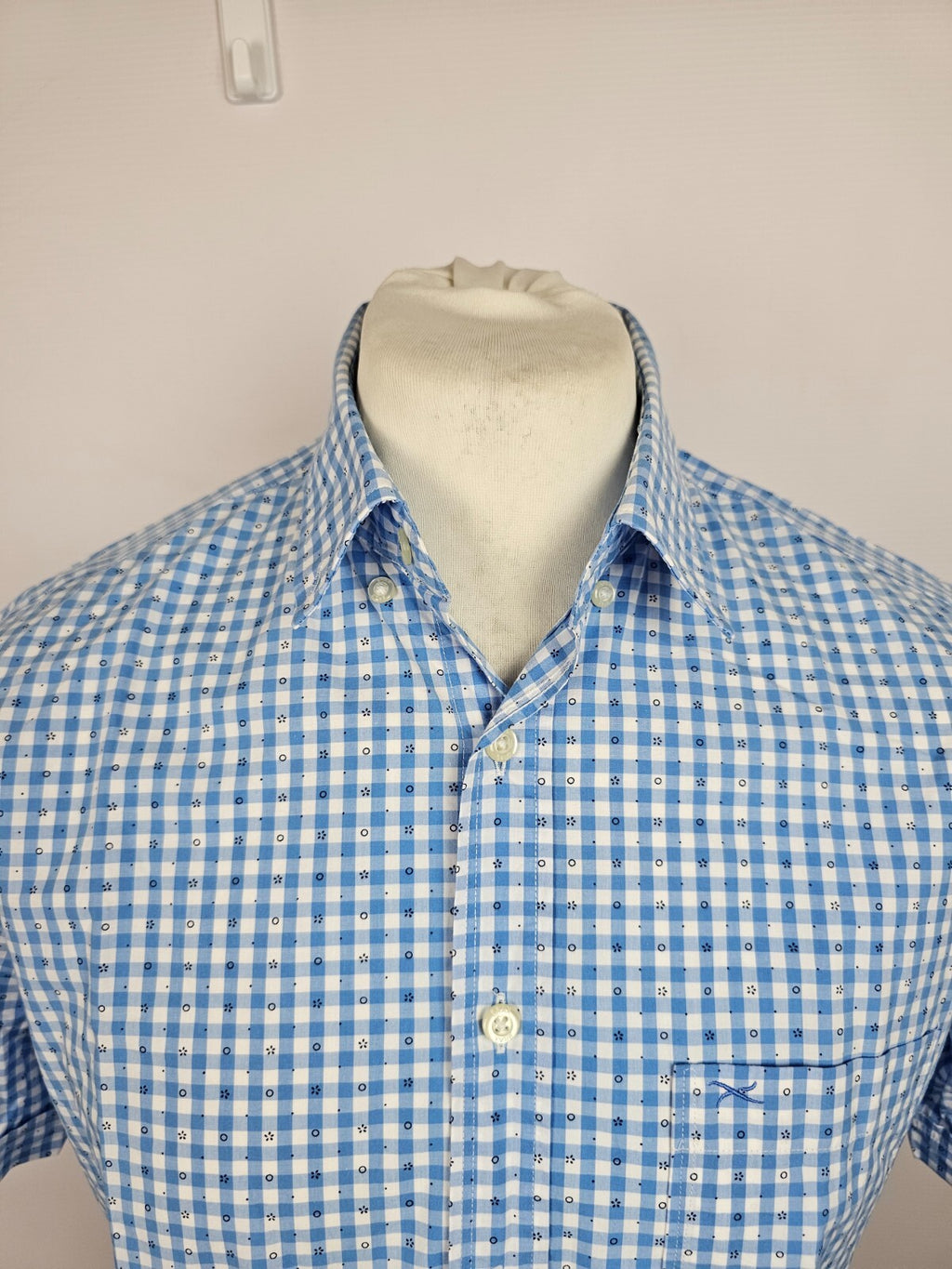 EK5358 Blau-weißes Kurzarmhemd von BRAX für Herren, Gr. L1