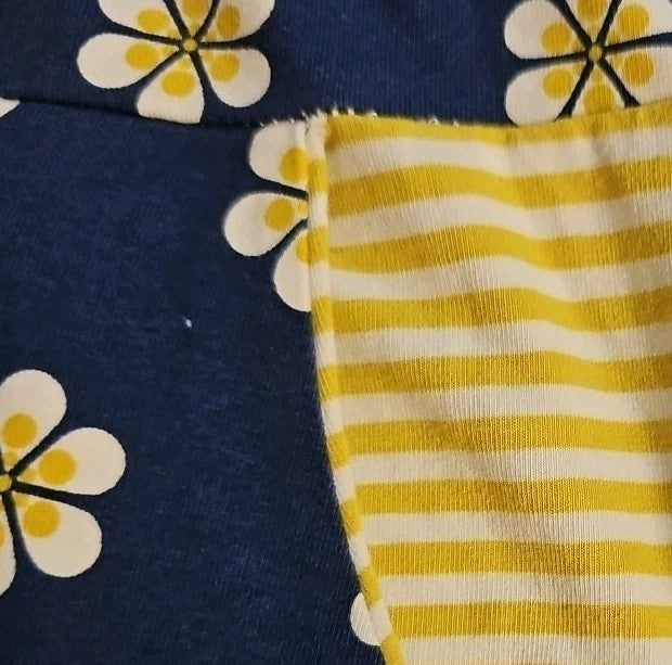 EK8148 Damen Kleid, blau-gelb, Gr.L2