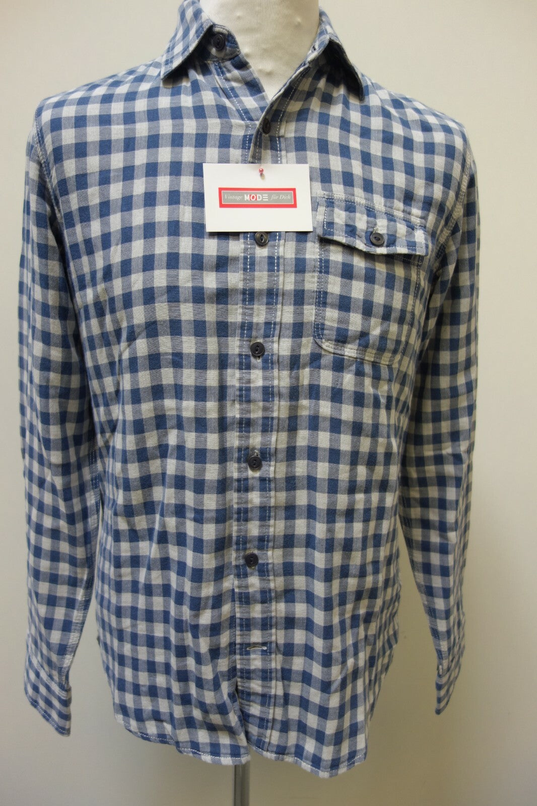 EK0972 Herren Langarm Hemd von Gap, blau/weiß  kariert, Gr. M0