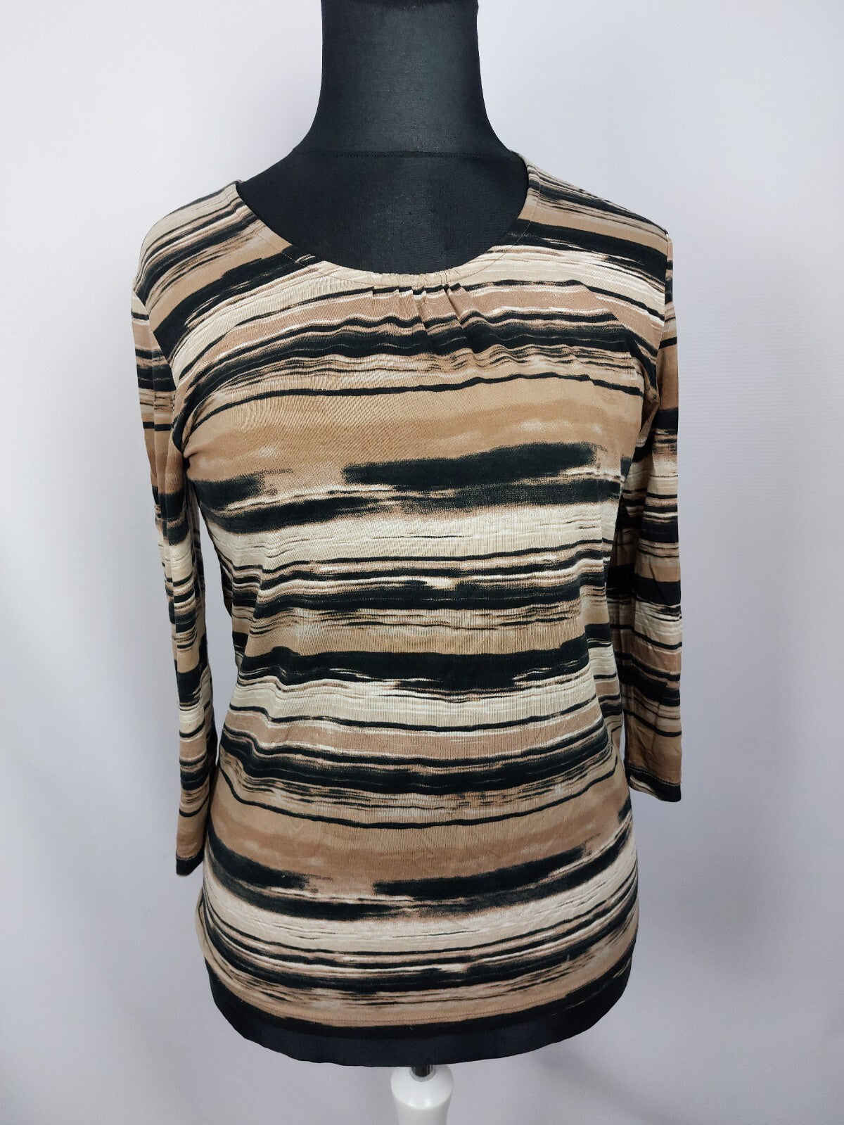 EK2383 Damen T-Shirt von Via Appia, beige/braun/schwarz, Gr. 380