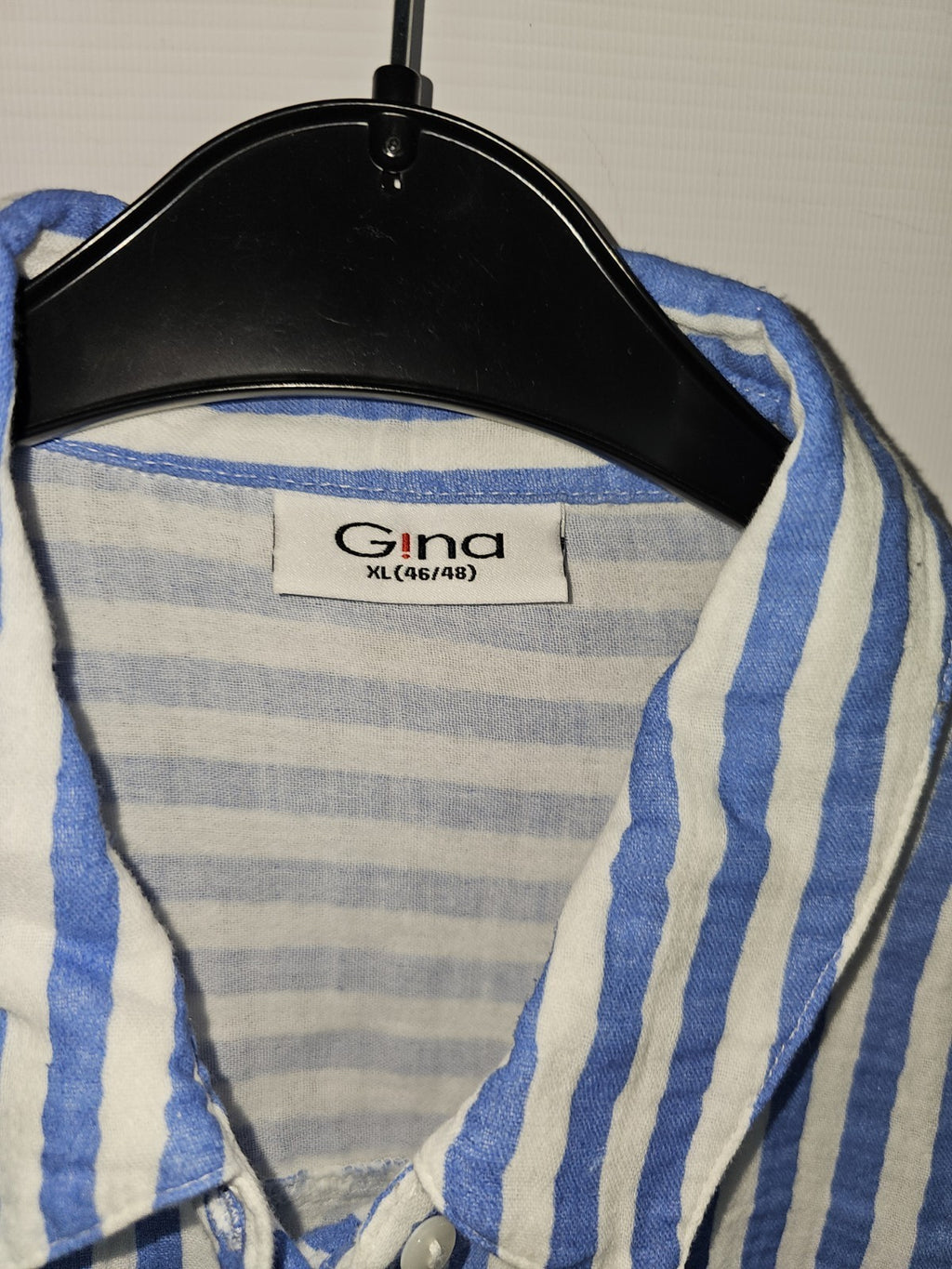 EK7861 Damen Bluse von Gina, Weiß/Blau, Gr. XL2
