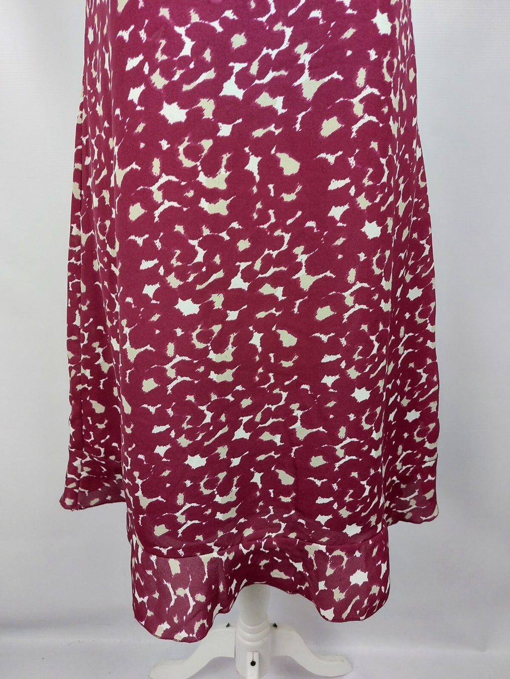 EK0924 Damen Kleid, weinrot/weiß, Gr. L2