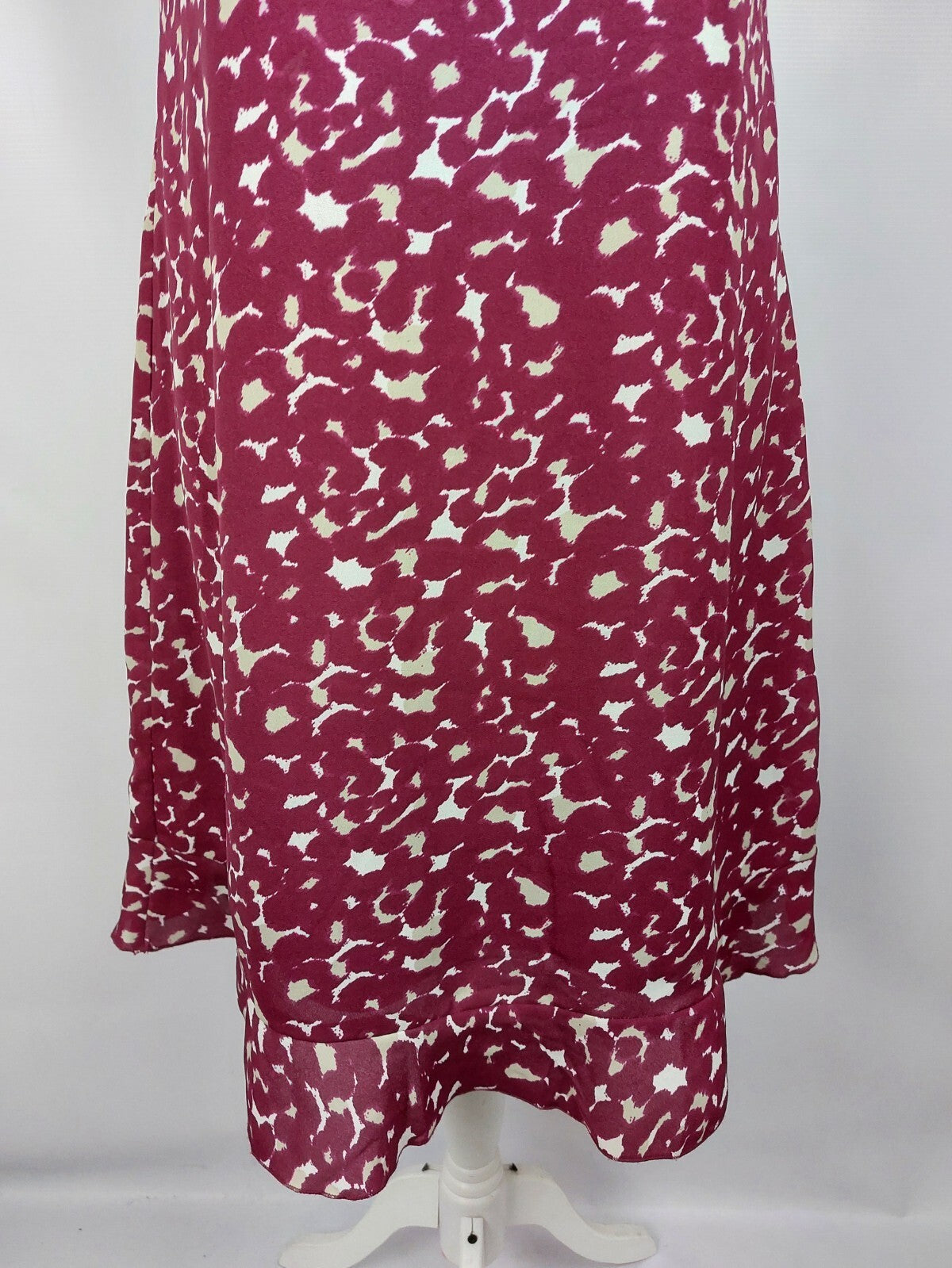 EK0924 Damen Kleid, weinrot/weiß, Gr. L2