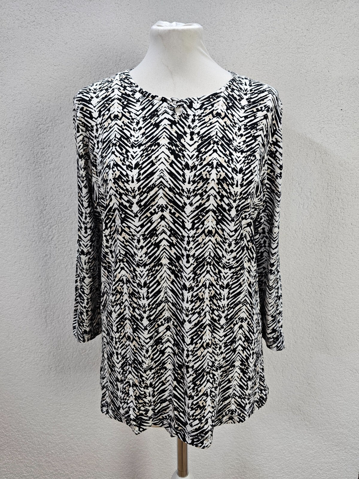 EK5757 Damen Shirt von Bonita, schwarz/weiß, Gr. M0