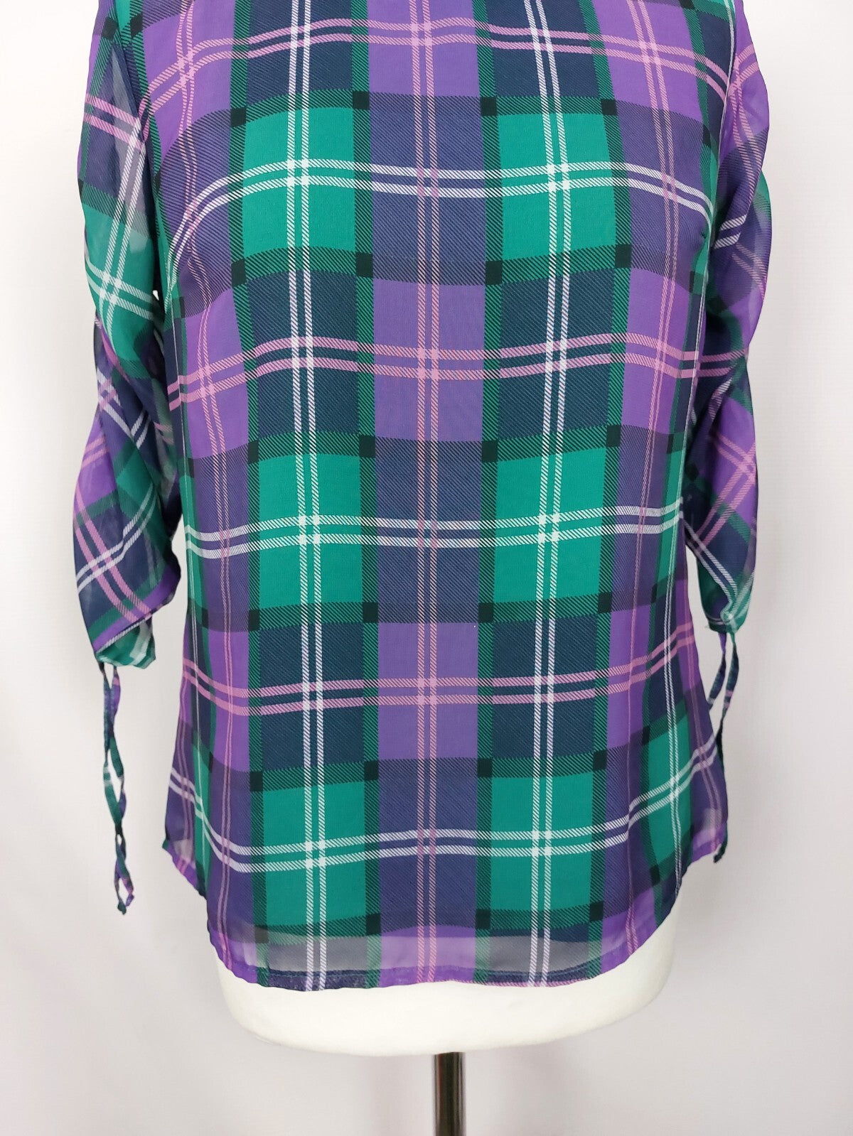 EK4604 Damen Bluse von Mohito, grün/lila, kariert, Gr. 362