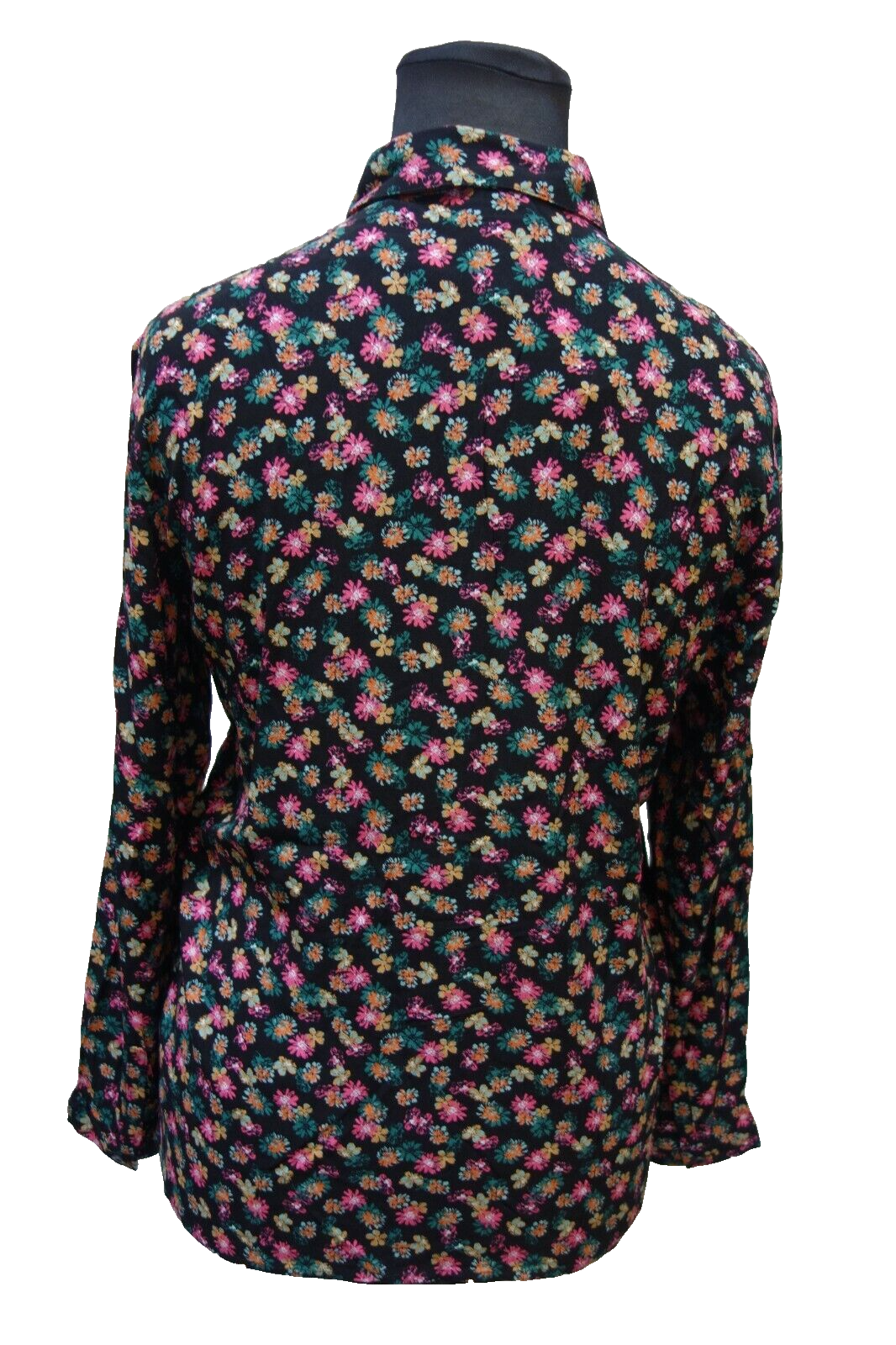 EK0862 Damen Bluse von edc, schwarz mit Blumen, Gr. L5