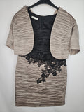 EK2537 Damen Kleid von MONA , Graubeige-schwarz, Gr.. s0