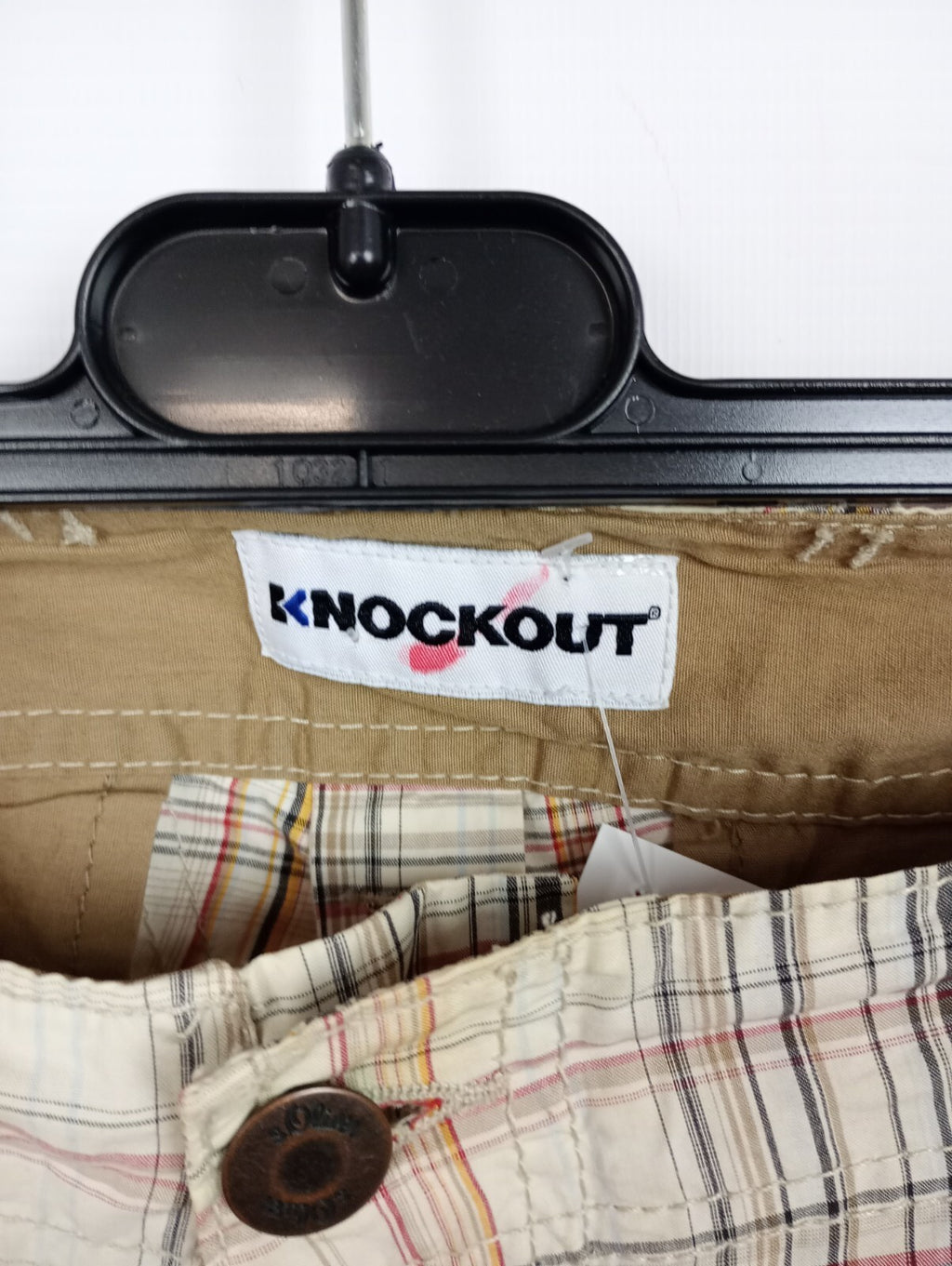 EK1497 Herren Bermudas von Knockout, beige, kariert, Gr. 345