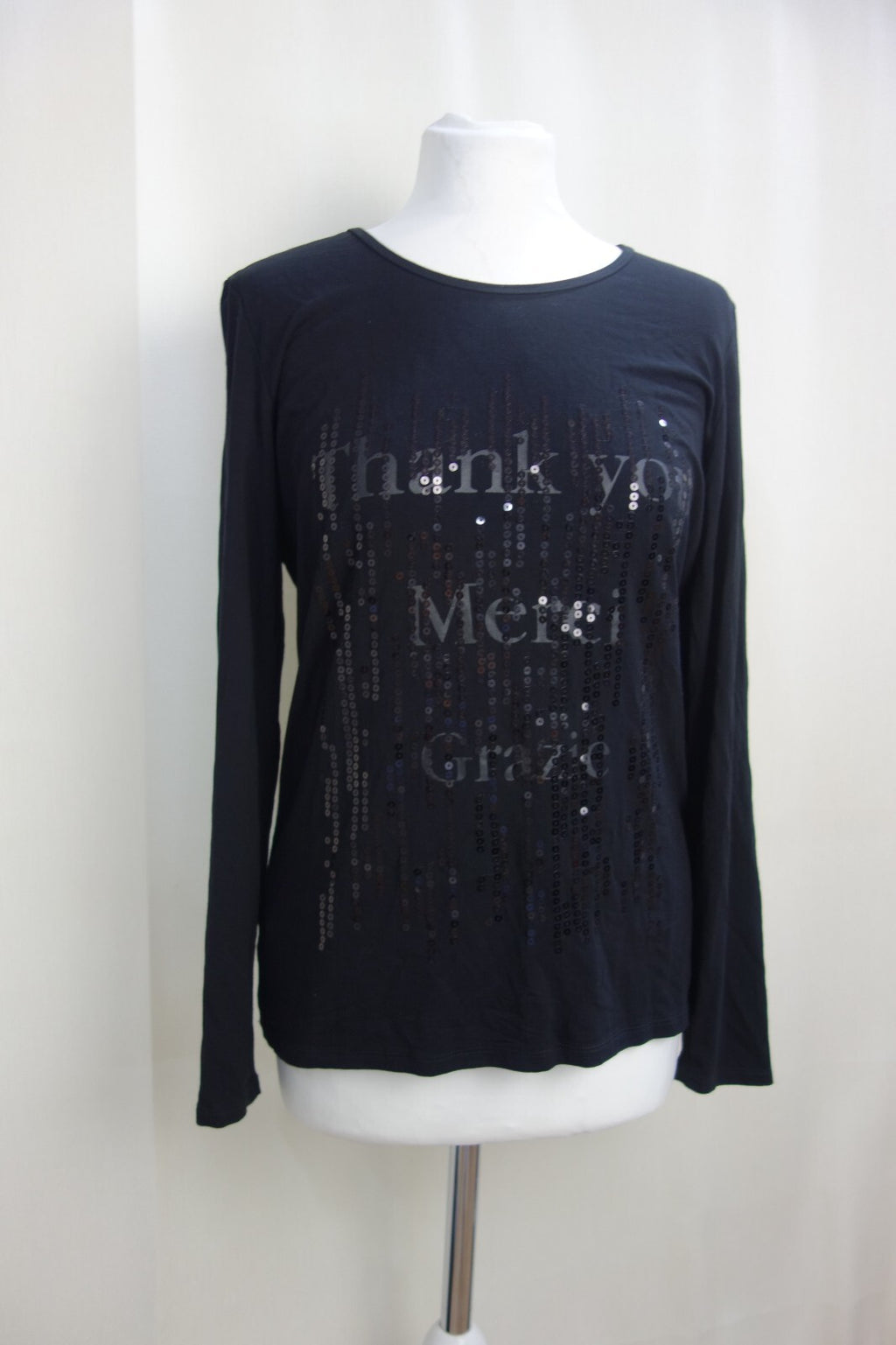 EK0521 Damen Shirt von Pfeffinger, schwarz mit Pallietten, Gr.380
