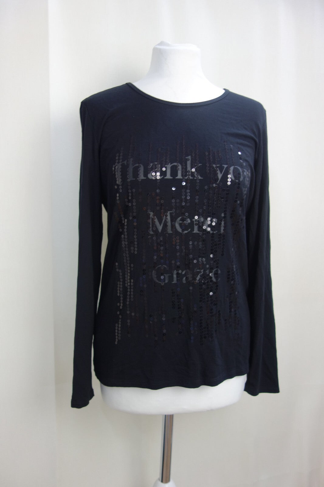 EK0521 Damen Shirt von Pfeffinger, schwarz mit Pallietten, Gr.380