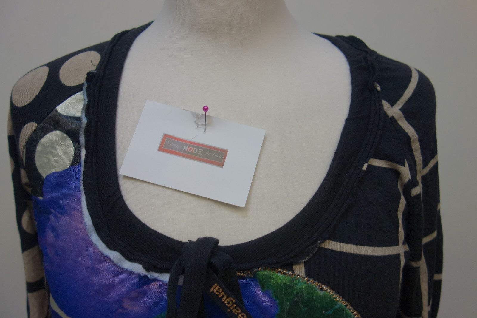 EK2653 Damen Oberteil  Desigual Größe M bunt, schwarzes Muster1
