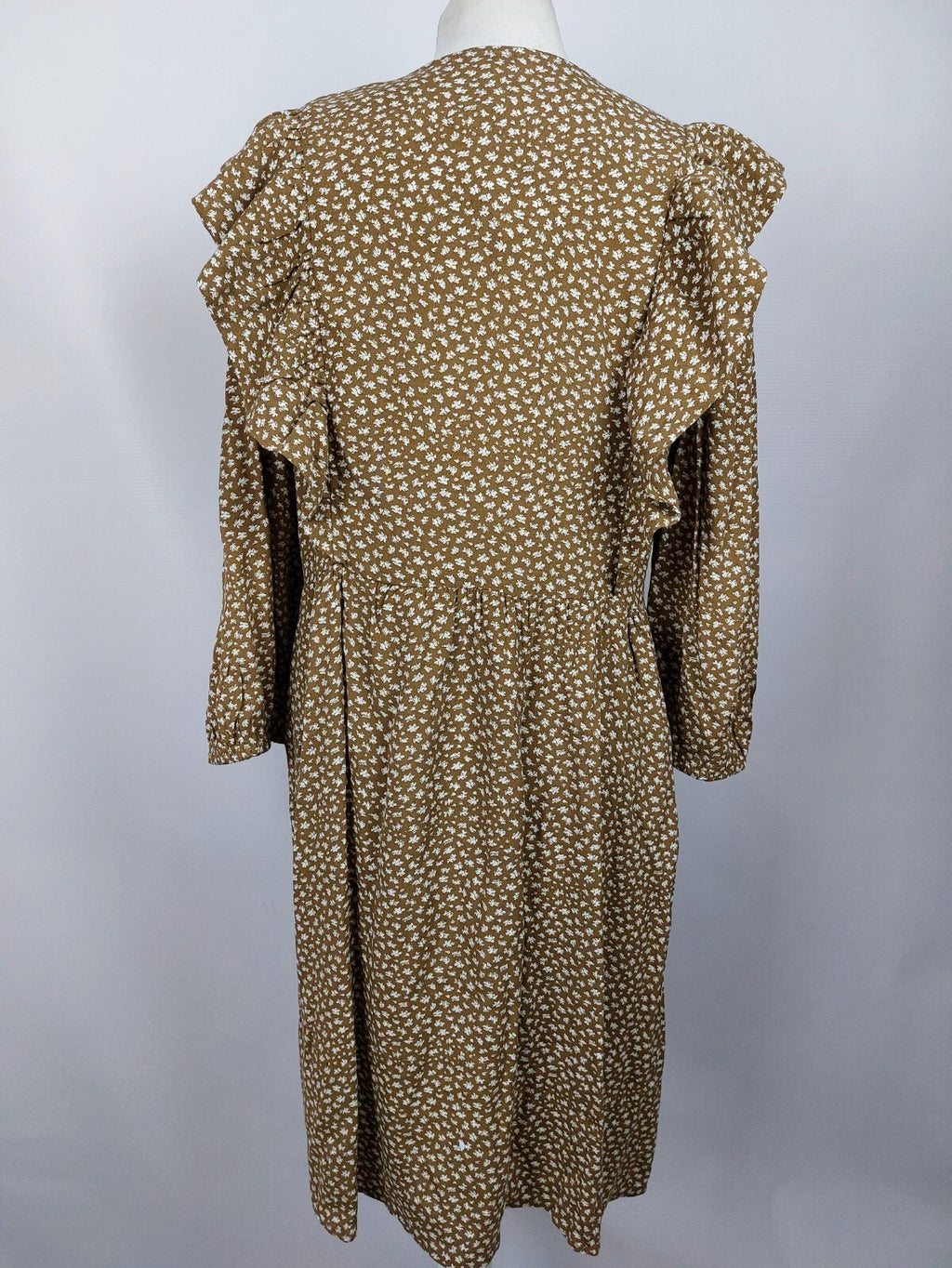 EK4669 Damen Kleid von Object, braun/weiß, Gr. 385
