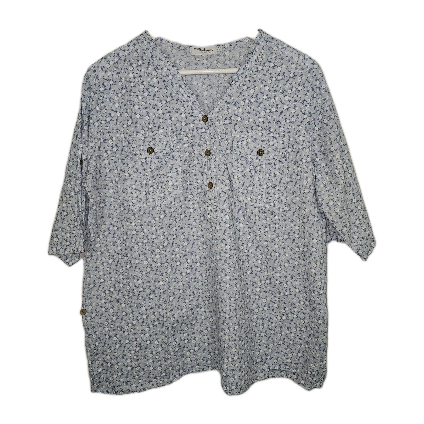 EK 9996 Damen Bluse von Fashion Highlight, Hellblau, Gr. M0
