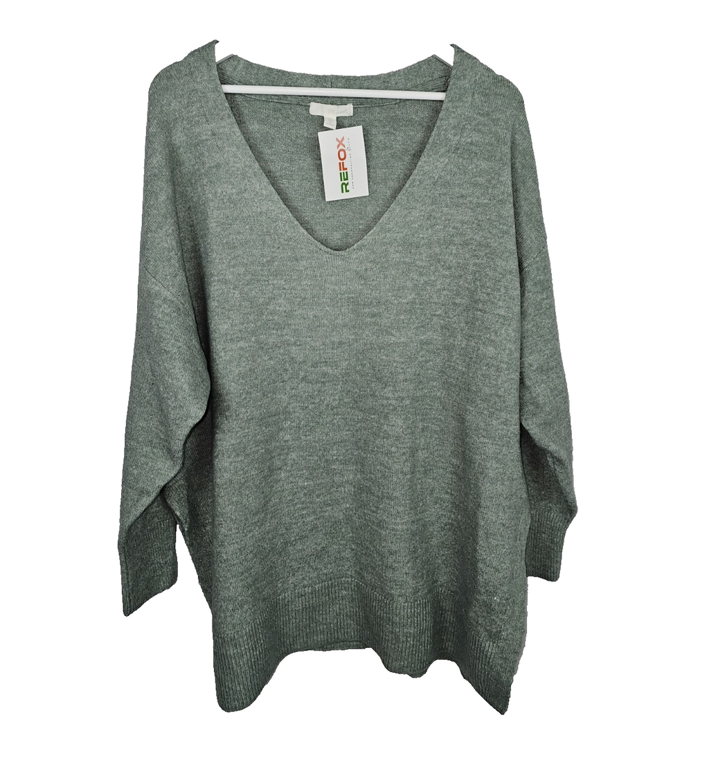 EK7913 Damen Pullover von H&M, Grau-Grün, Gr. L0