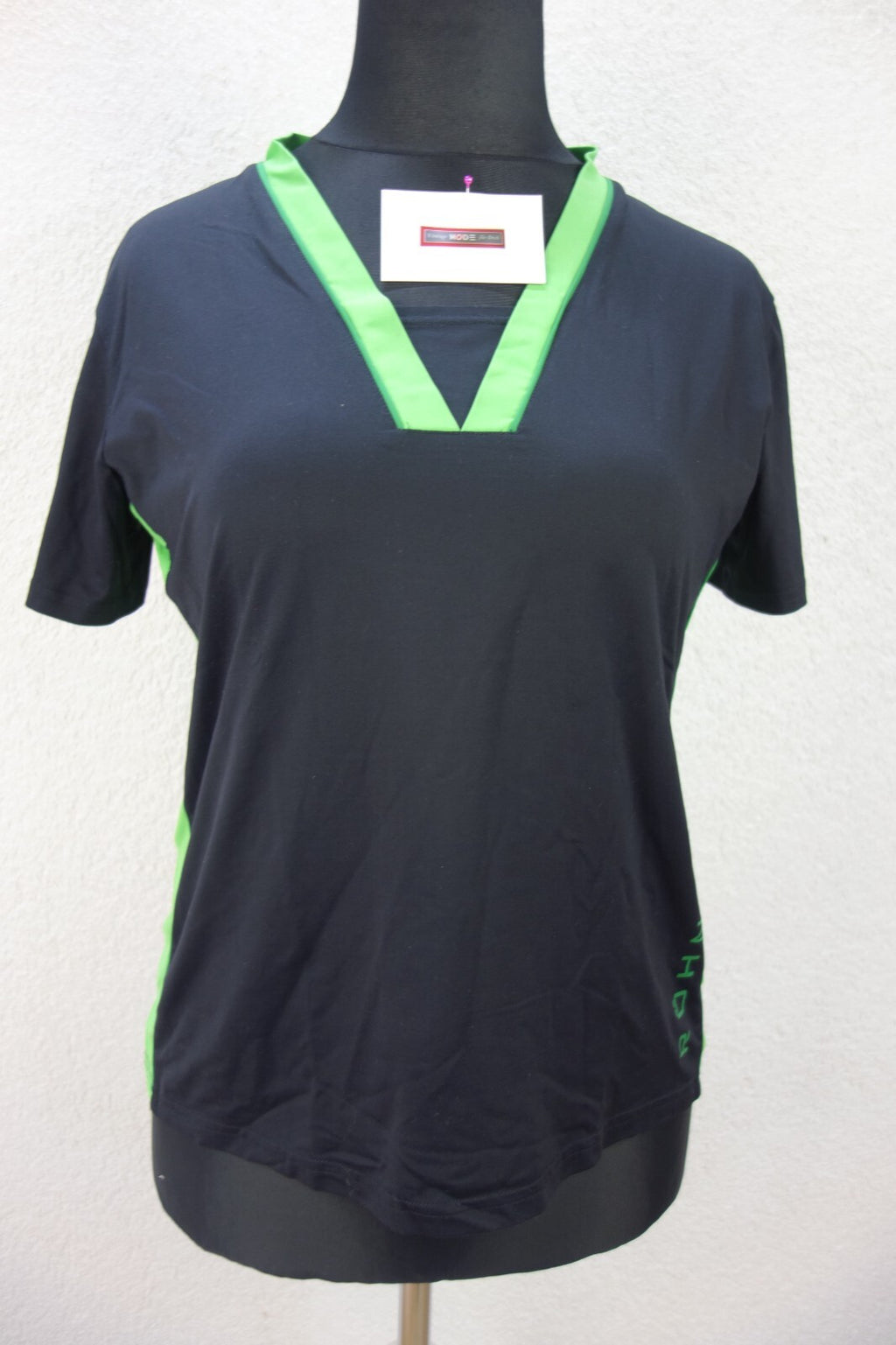 EK2742 Damen Sport T-Shirt von Röhnisch, schwarz/grün, Gr. M+0
