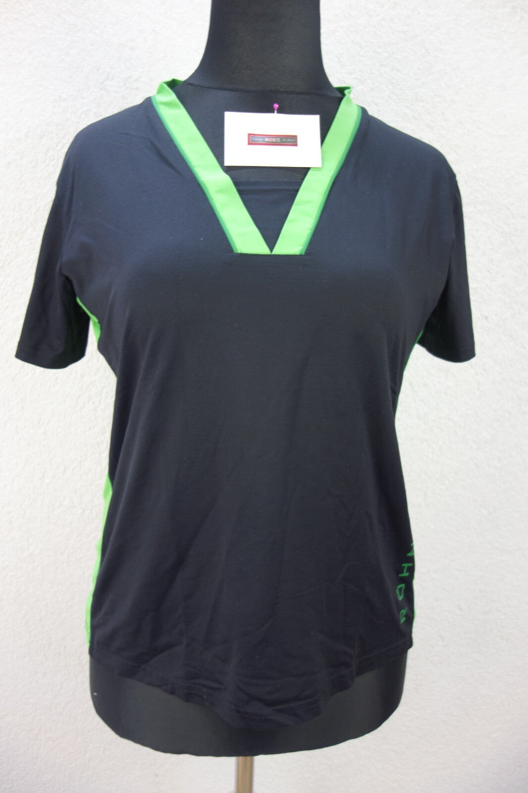EK2742 Damen Sport T-Shirt von Röhnisch, schwarz/grün, Gr. M+0