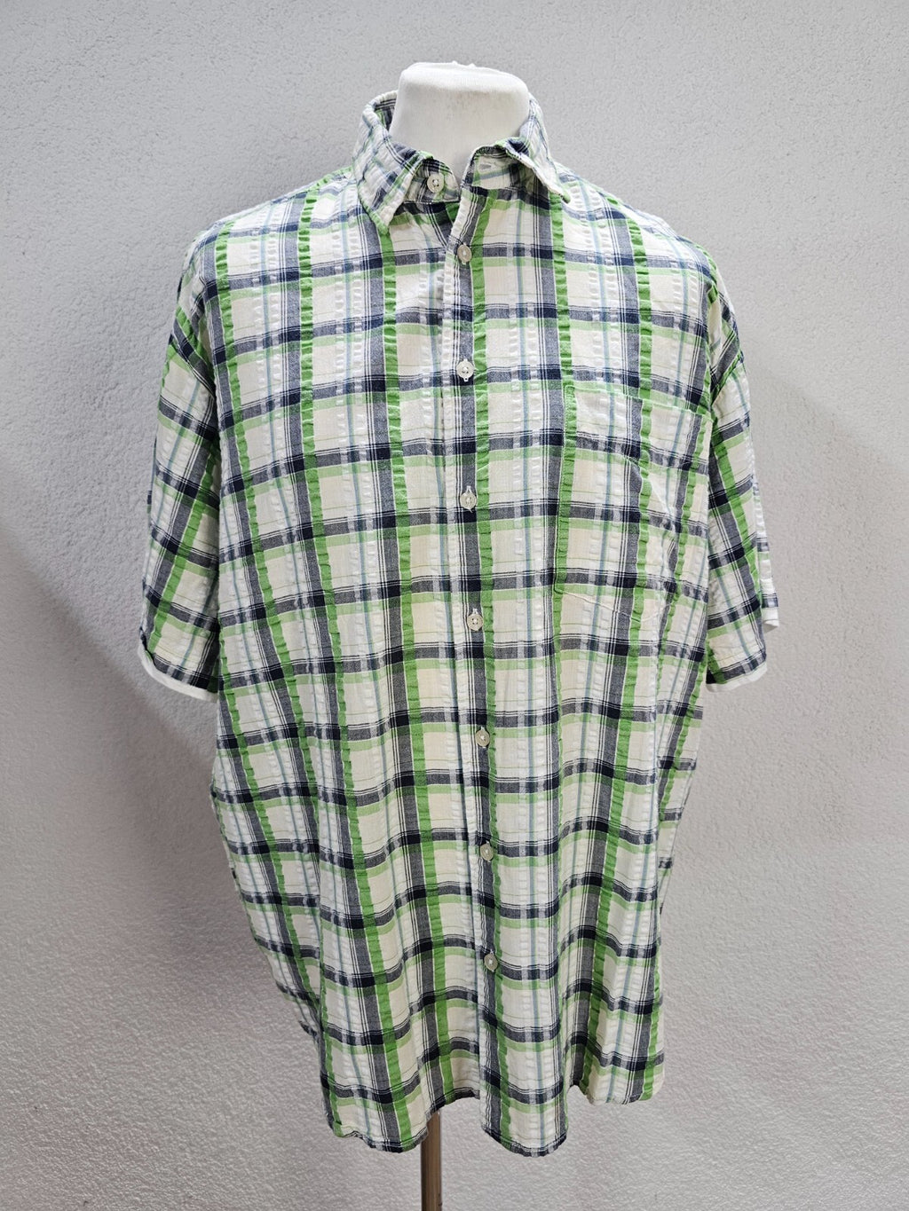 EK6086 Herren Hemd von Man`s World Casual, grün-weiß, Gr.45/460