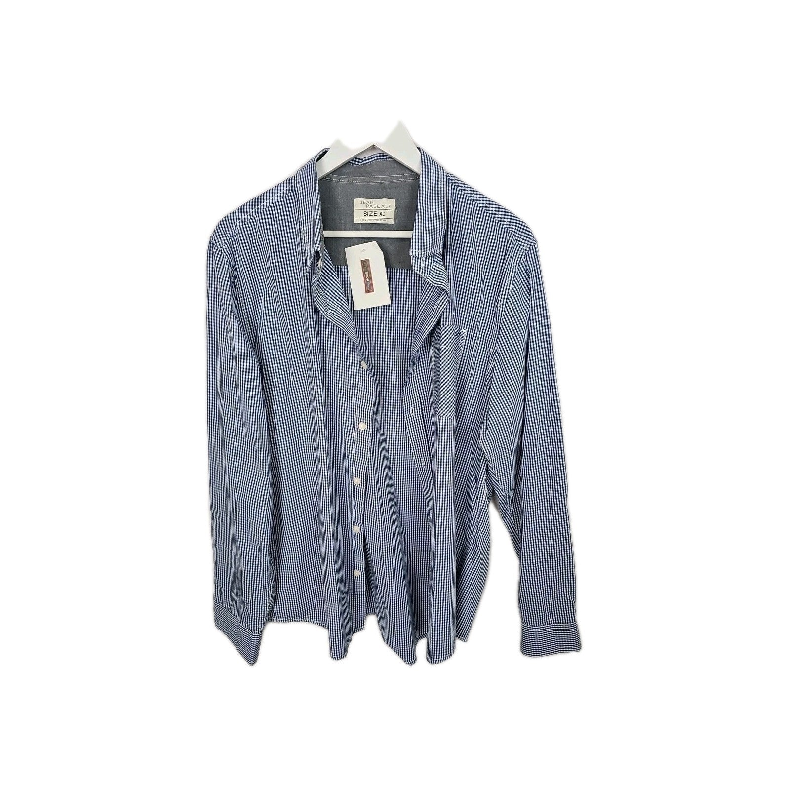 EK9217 Herrenhemd Jean Pascale Gr.XL Blau Karriert0
