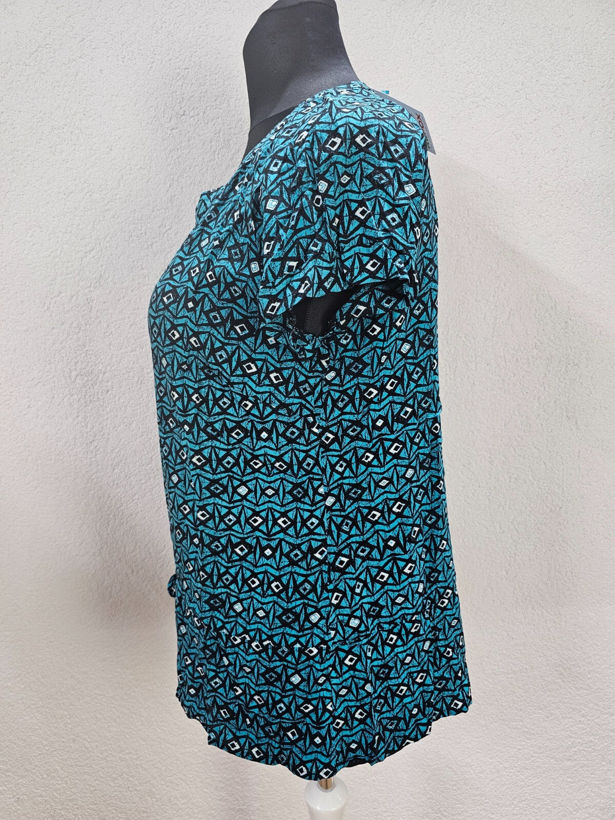 EK5999 Damen Bluse von Yessica, blau/schwarz/weiß, Gr. L3