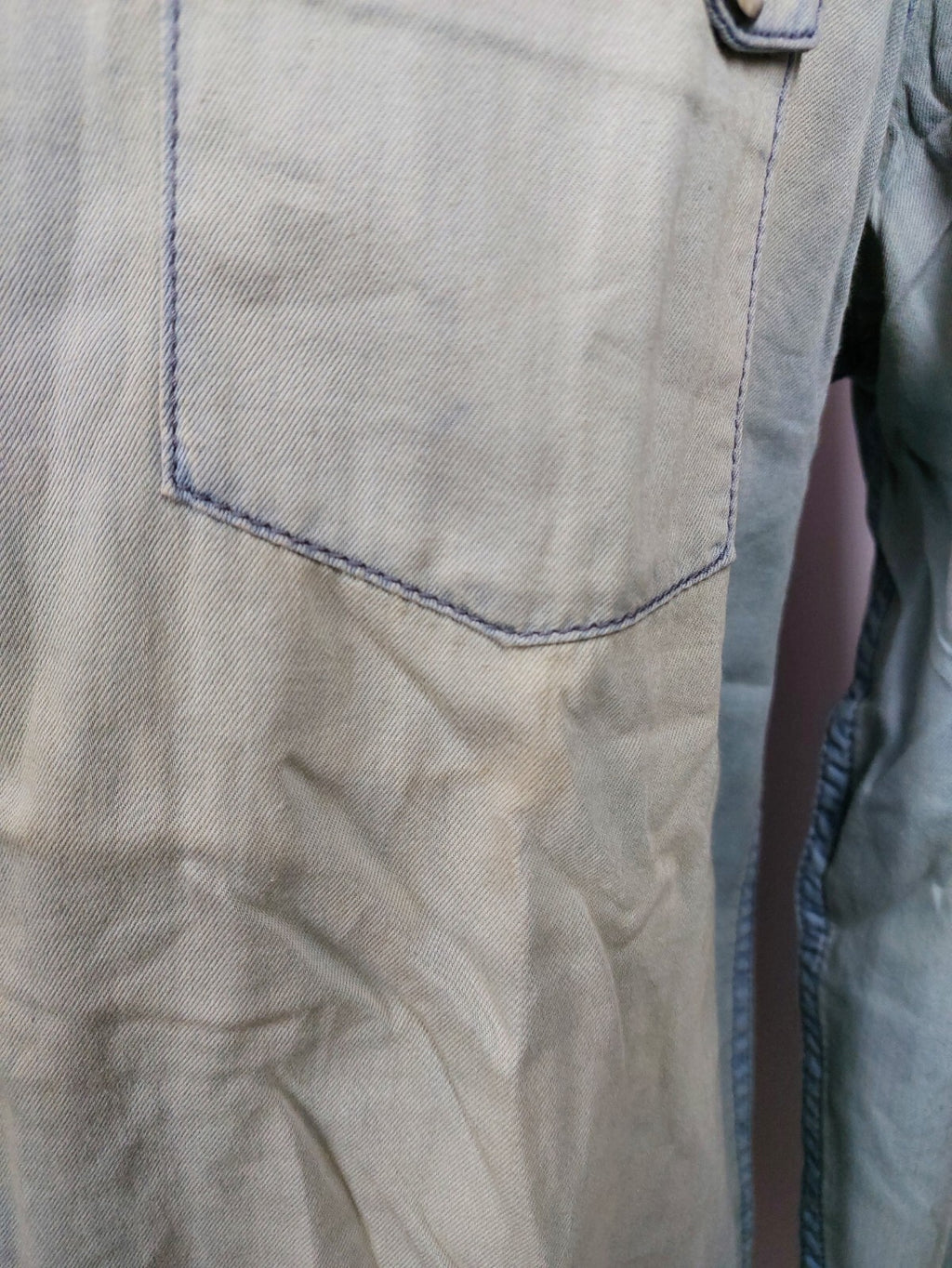 EK4920 Herren Jeanshemd von Urban Casual Style, blau/beige, used Look, Gr. XL/564