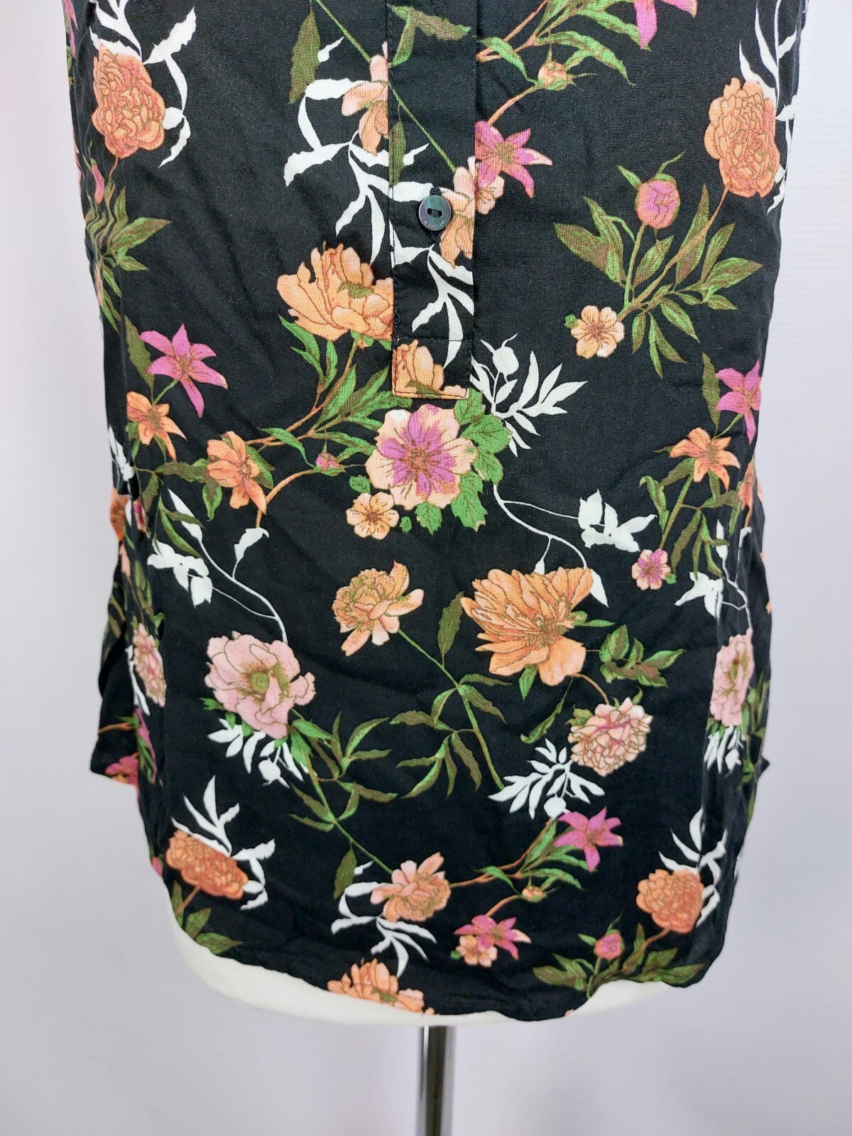 EK4367 Damen Bluse von Tom Tailor, schwarz mit Blumen, Gr. 362