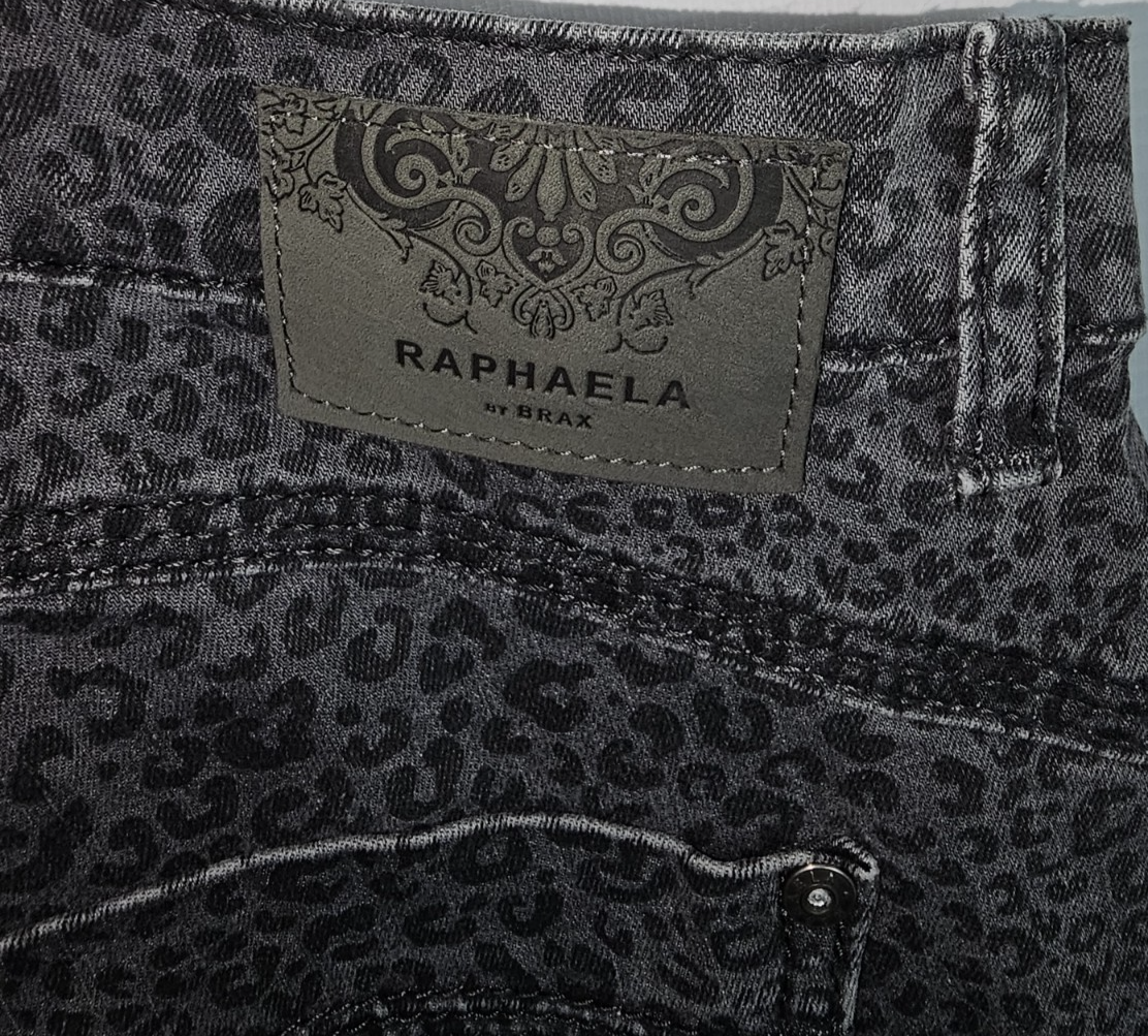 EK7984 Damen Jeans von Brax, grau mit Leo Muster, Gr.444