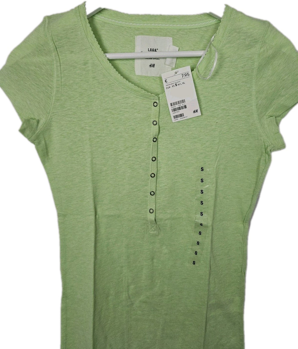 EK8867 Damen T-Shirt von H&M, Grün, Gr. S1
