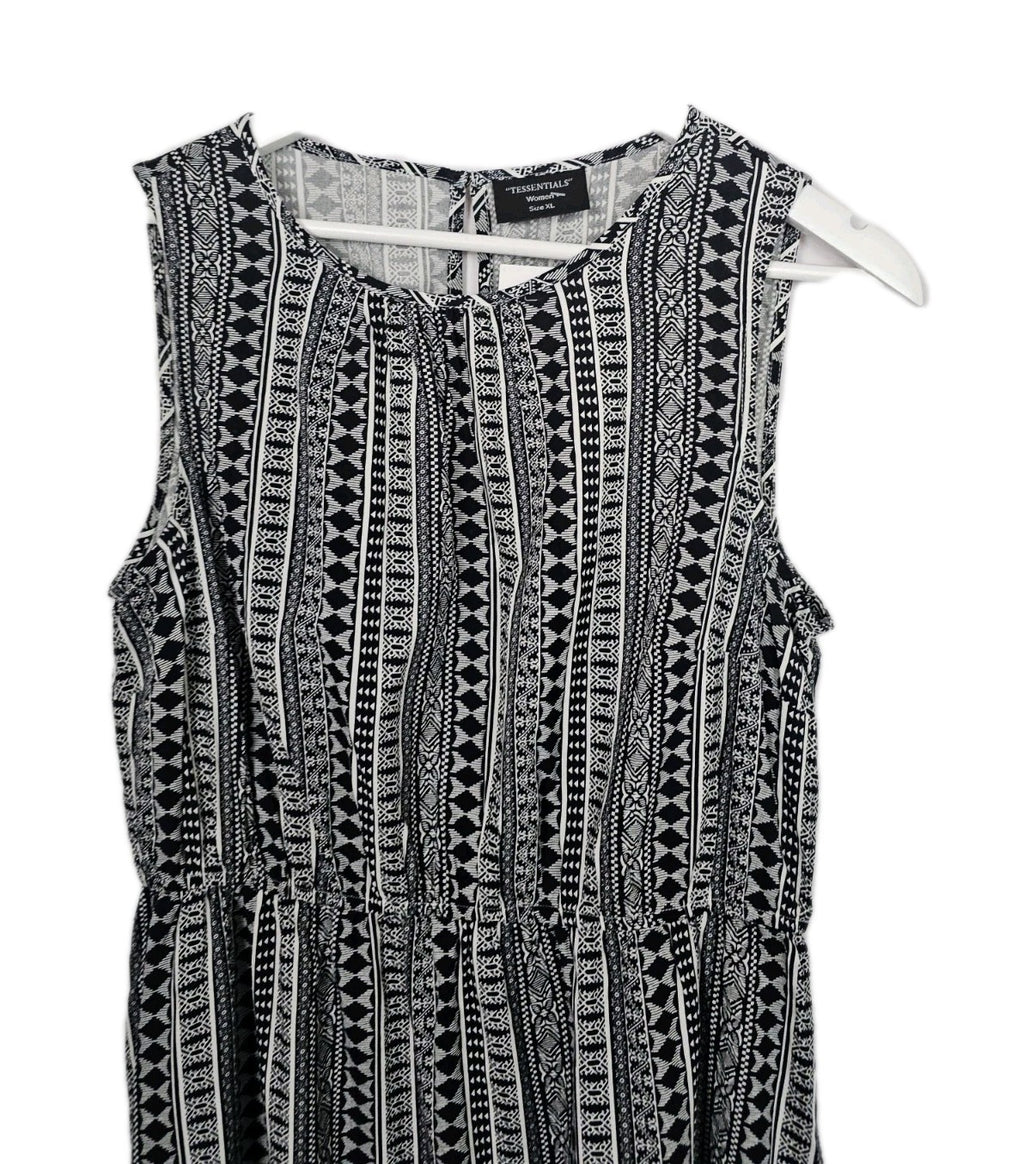 EK9580 Damen Kleid von Tessentials, Schwarz/Weiß, Gr. XL (Entspricht L)1