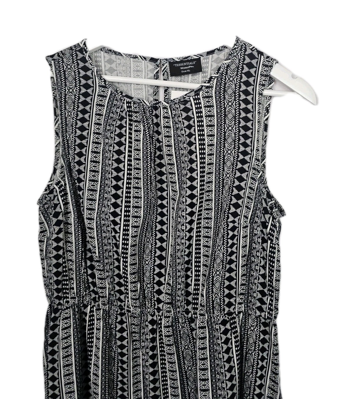 EK9580 Damen Kleid von Tessentials, Schwarz/Weiß, Gr. XL (Entspricht L)1